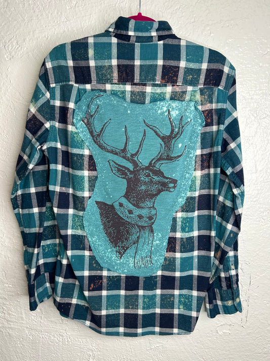 Reindeer Christmas Winter flannel shirt unisex size S