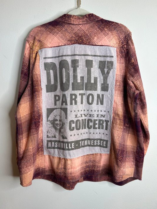 Dolly Parton upcycled flannel shirt womens 1X