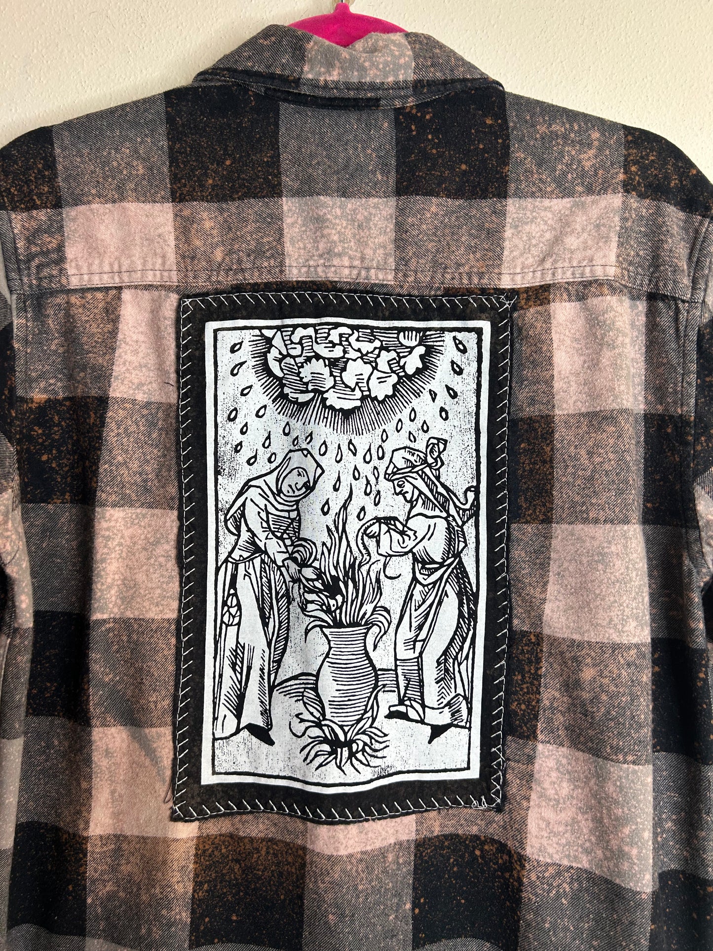 Witches Brew upcycled flannel shirt unisex size S