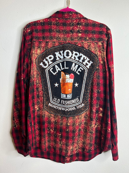 Old Fashioned upcycled flannel shirt womens XL