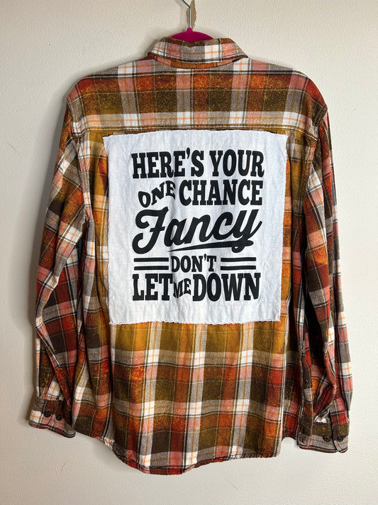 Fancy upcycled flannel shirt unisex size M