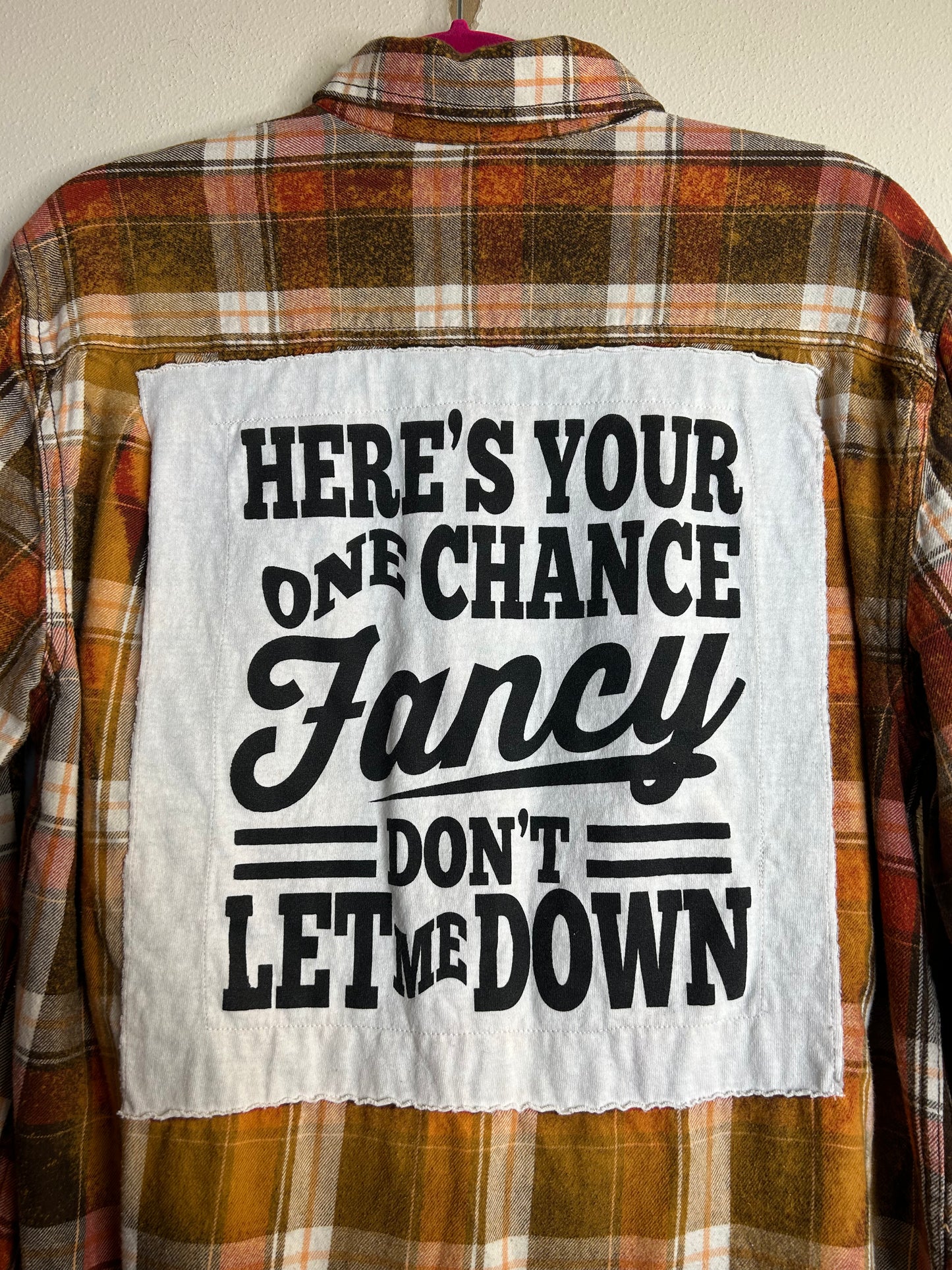 Fancy upcycled flannel shirt unisex size M