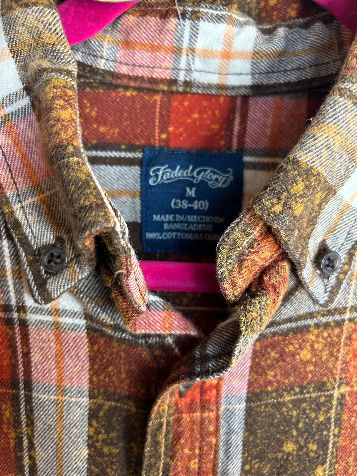 Fancy upcycled flannel shirt unisex size M