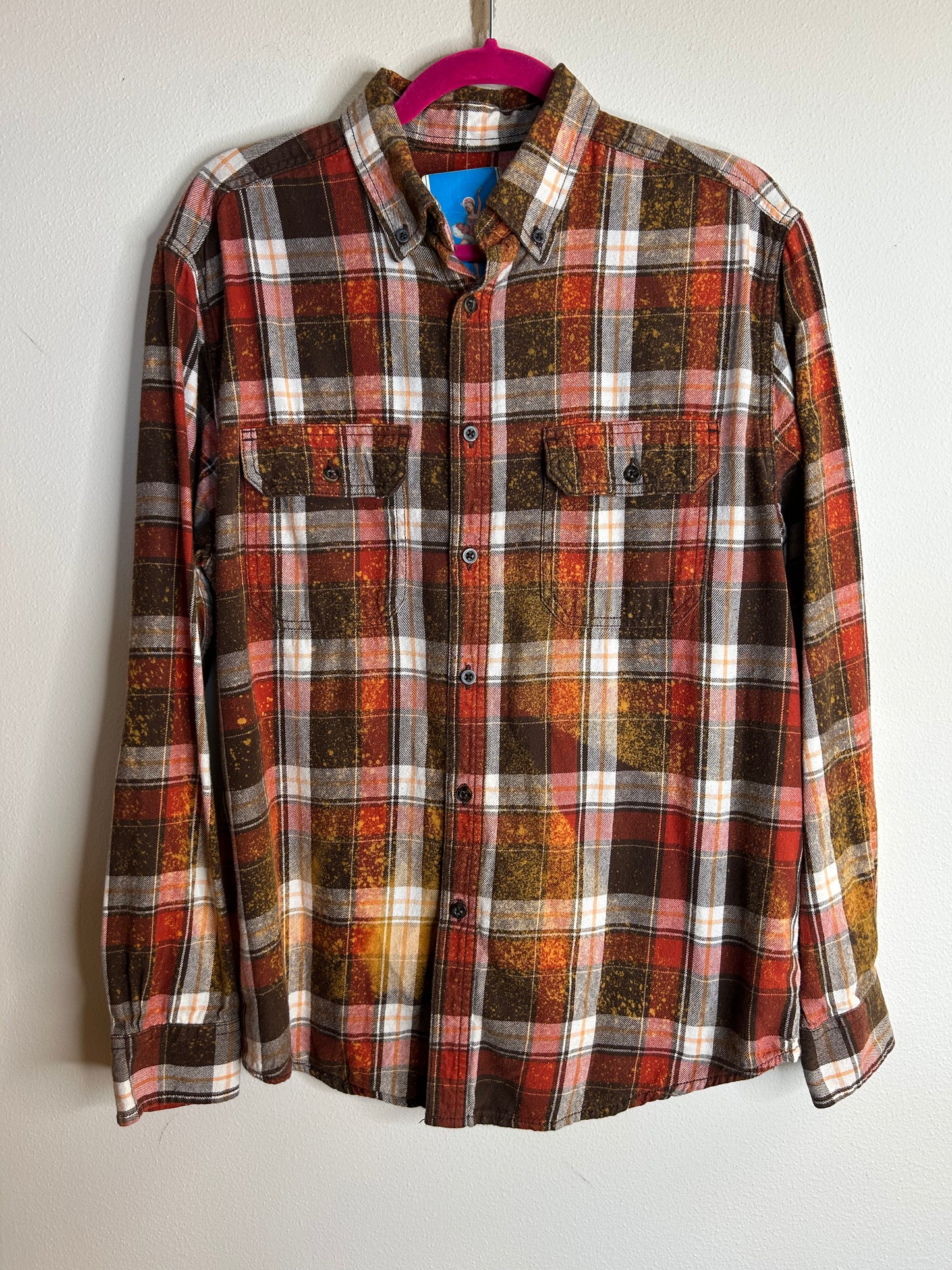 Fancy upcycled flannel shirt unisex size M