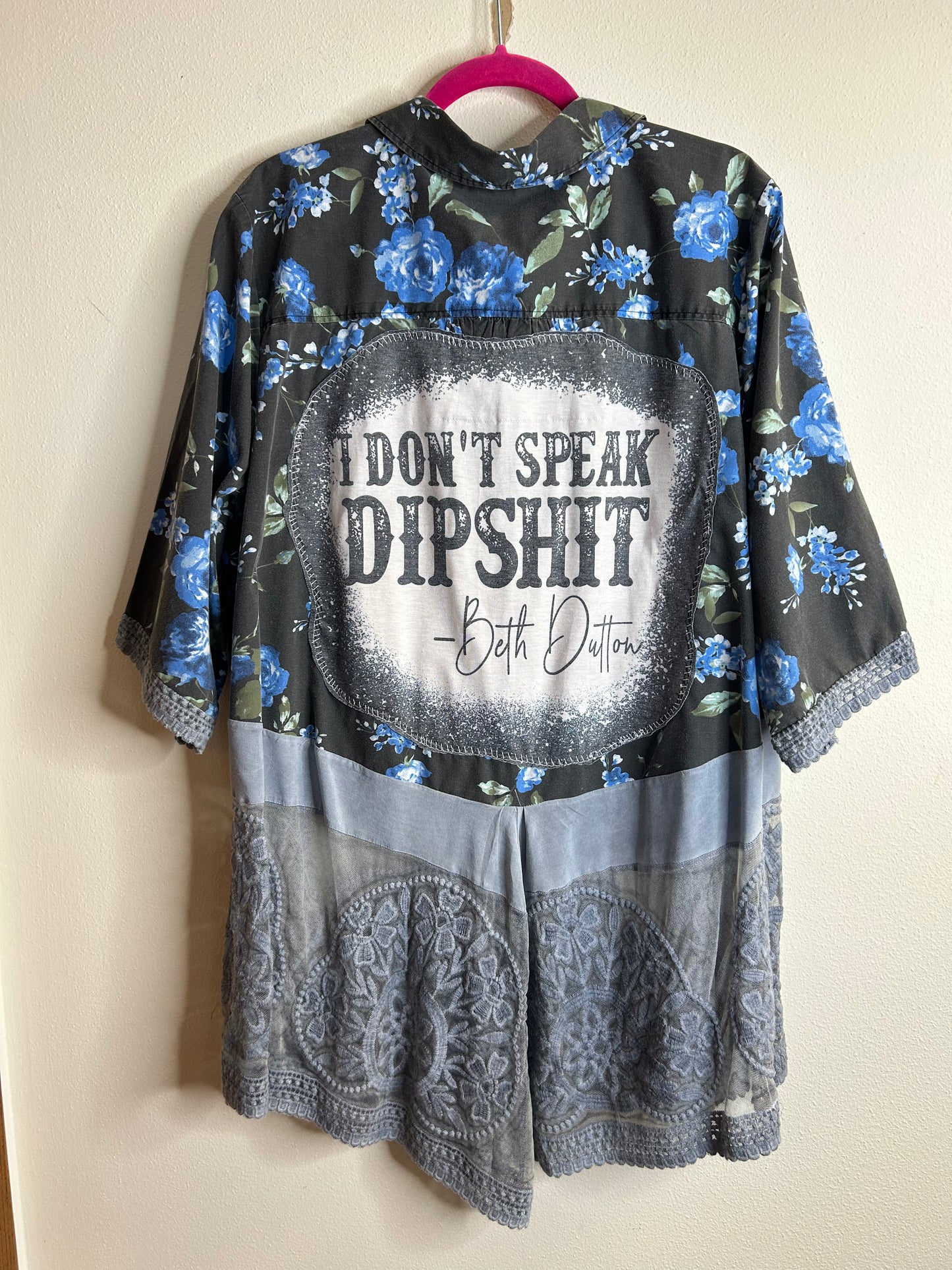 Beth Dutton upcycled floral shirt womens size 3X