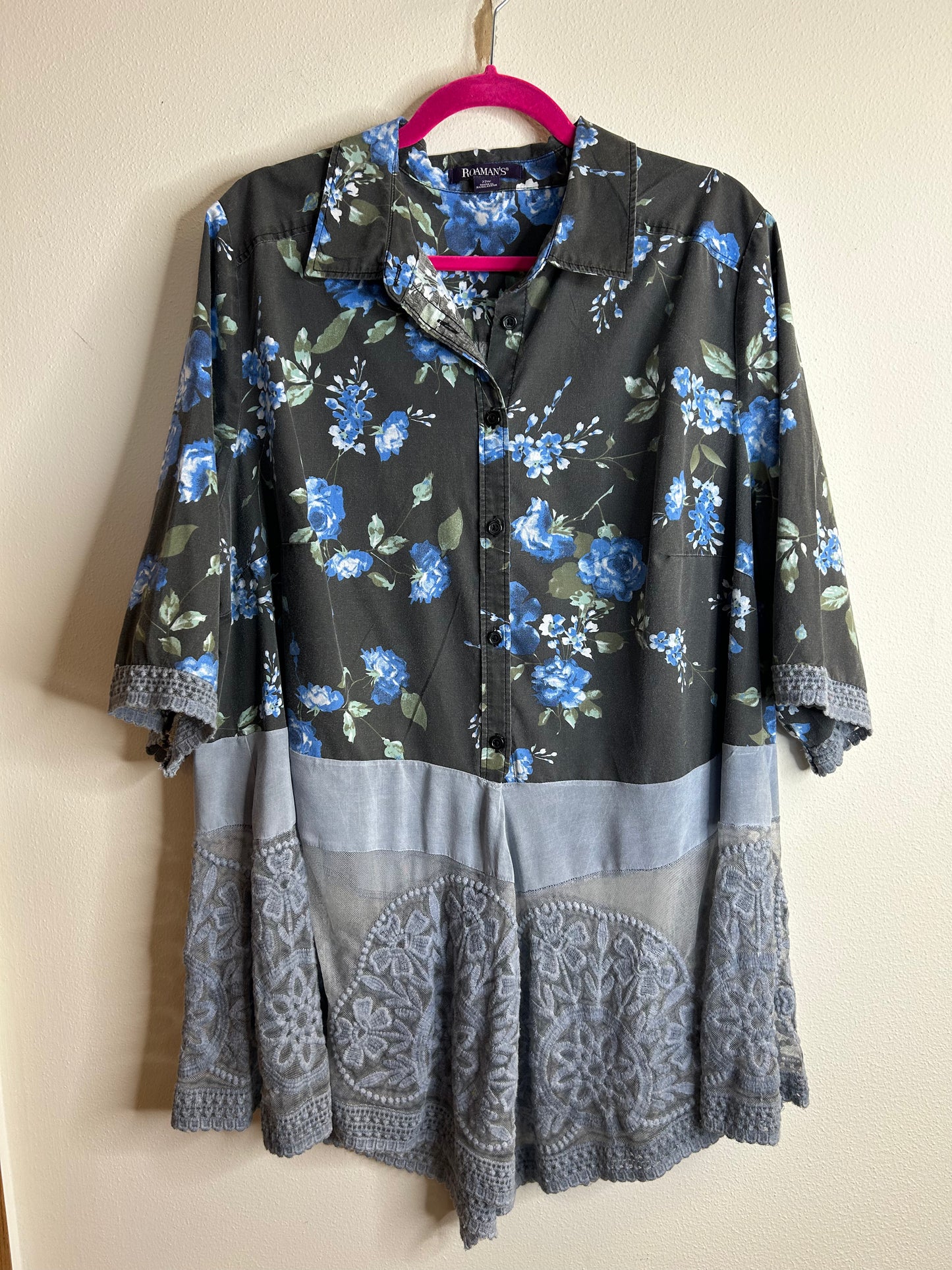 Beth Dutton upcycled floral shirt womens size 3X