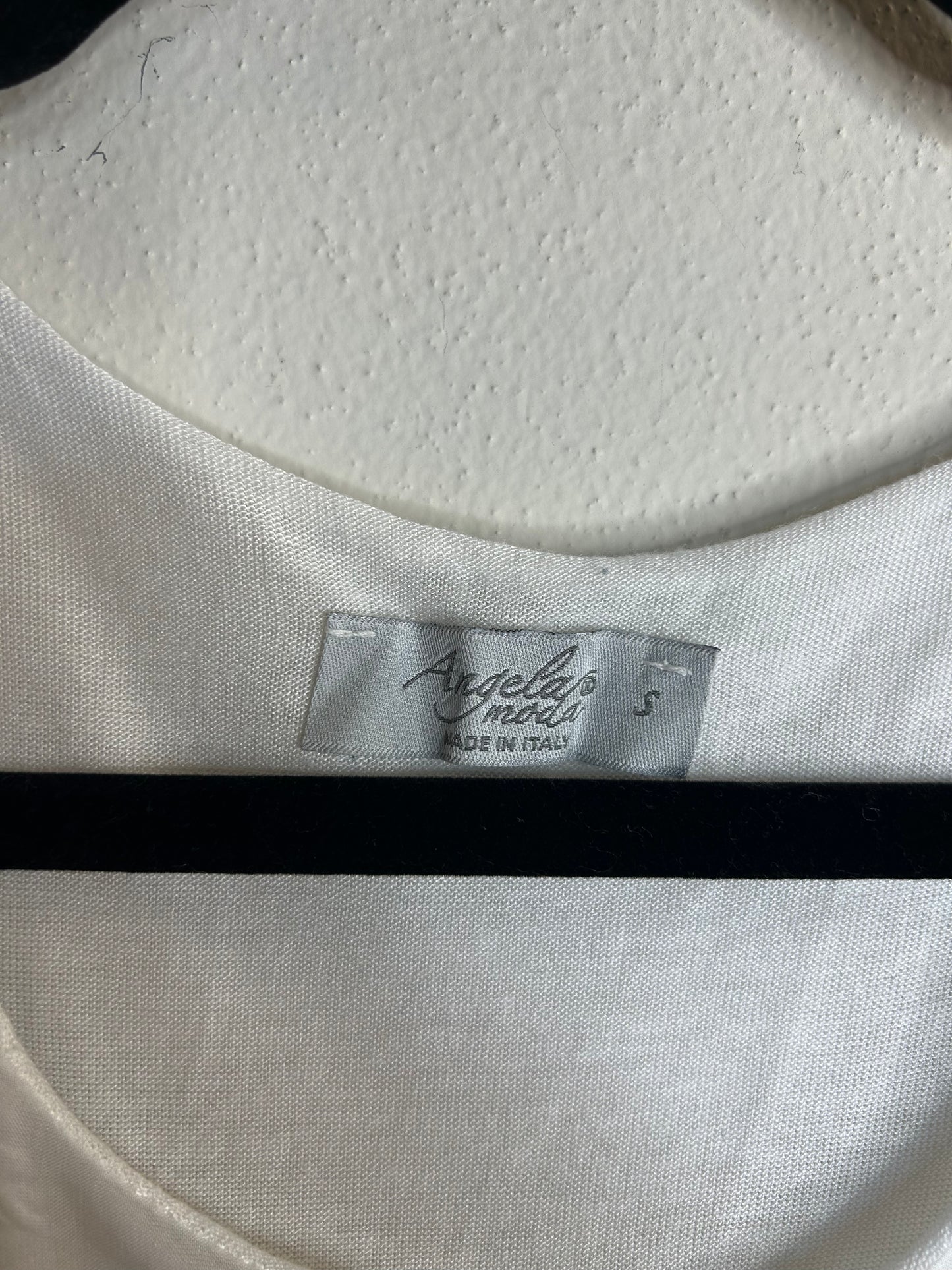 Angela Moda white silk blend blouse womens size S