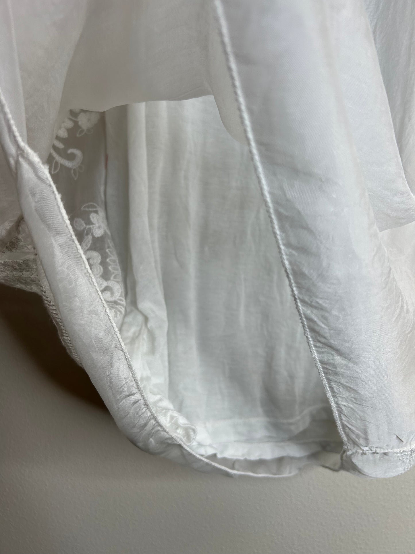 Angela Moda white silk blend blouse womens size S