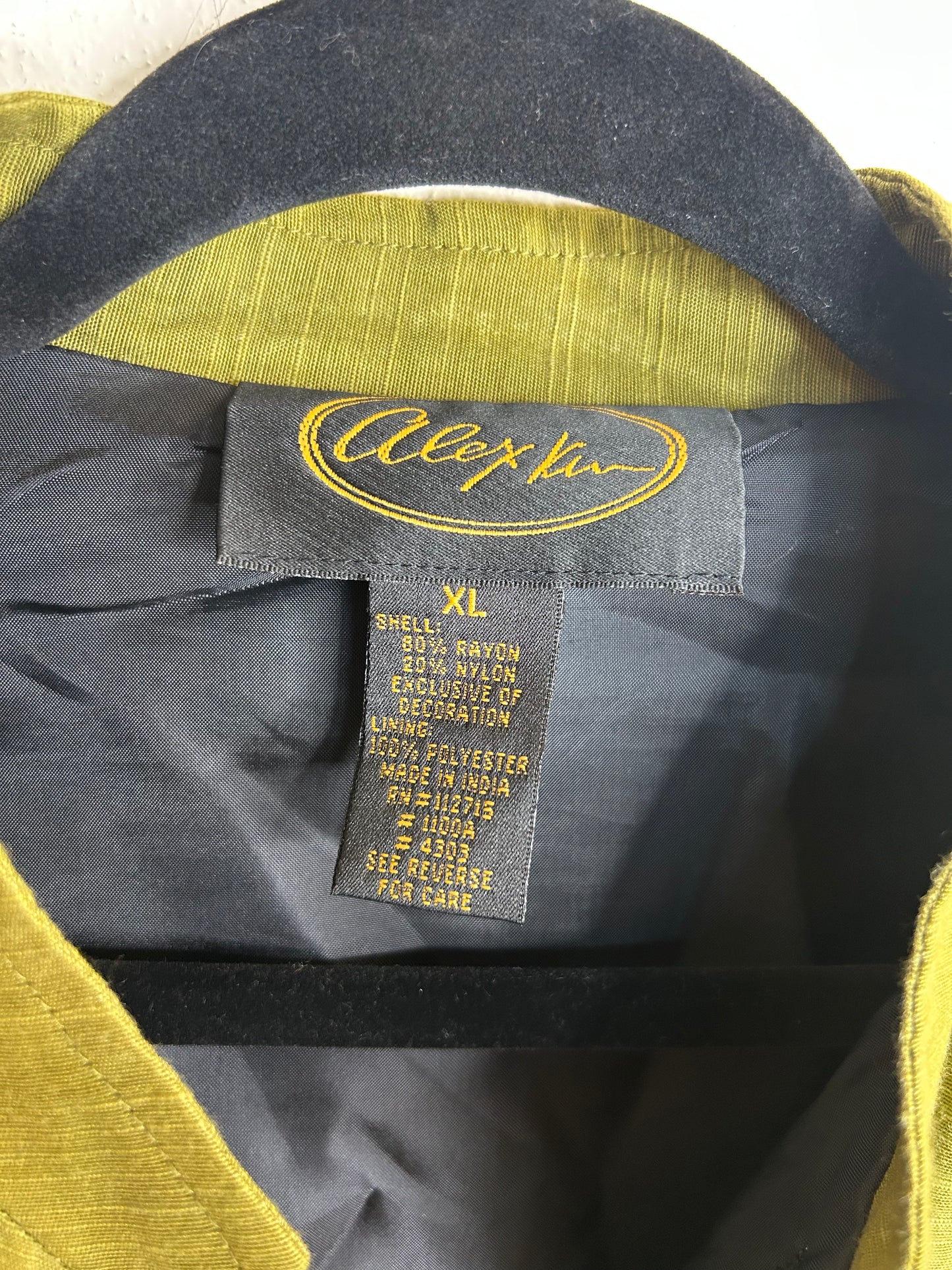 Alex Kim green embroidered jacket womens XL