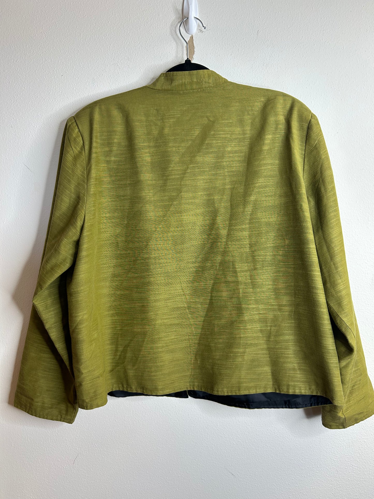 Alex Kim green embroidered jacket womens XL