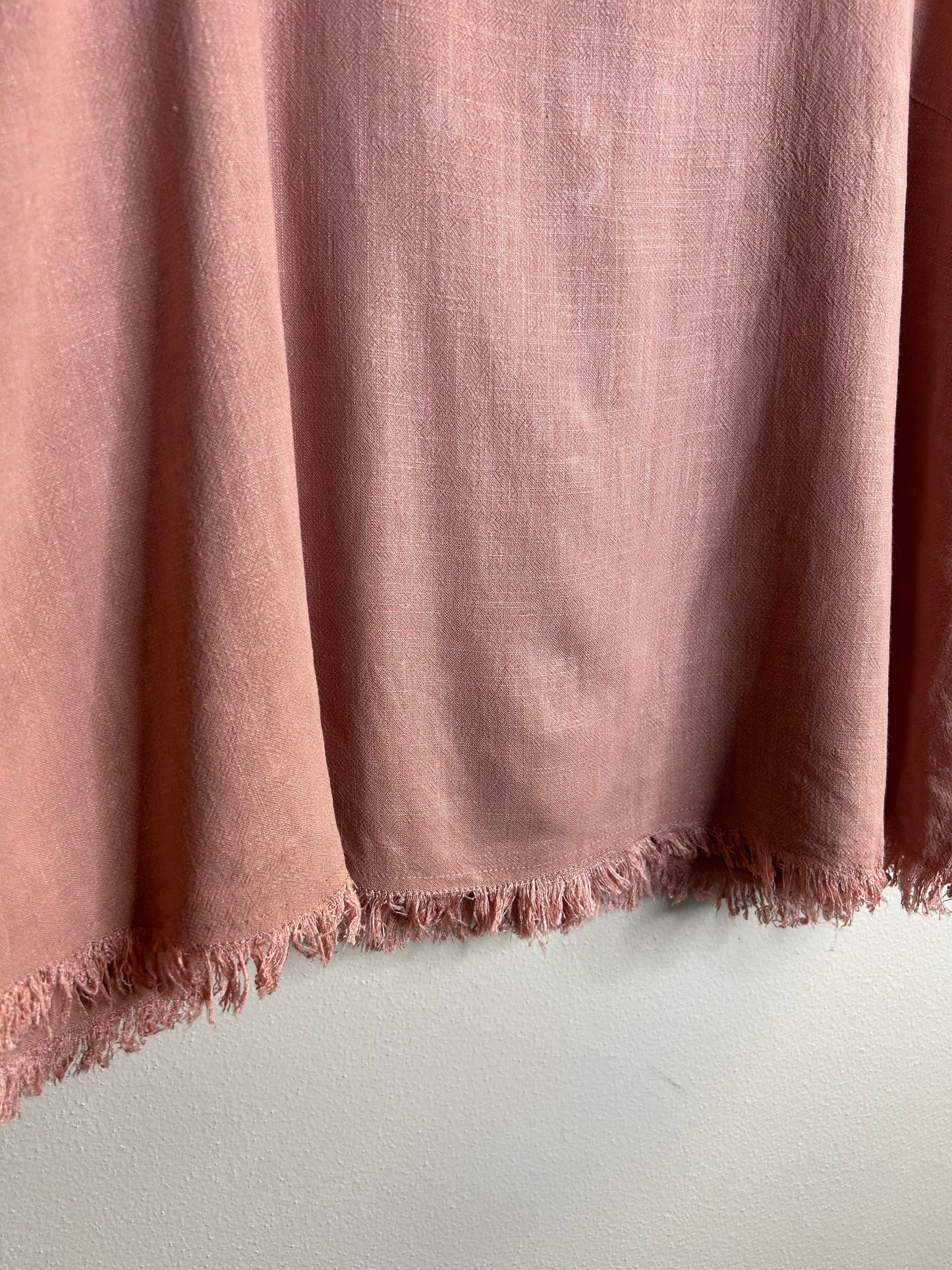 GiGio dusty pink button up frayed plus size tank top linen blend womens size 1X