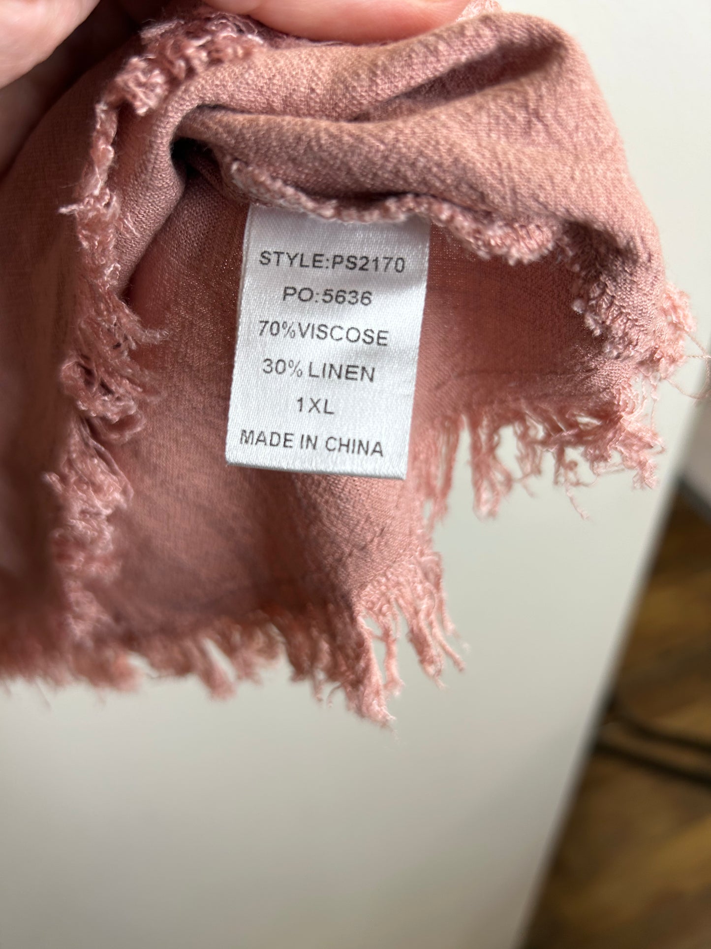 GiGio dusty pink button up frayed plus size tank top linen blend womens size 1X