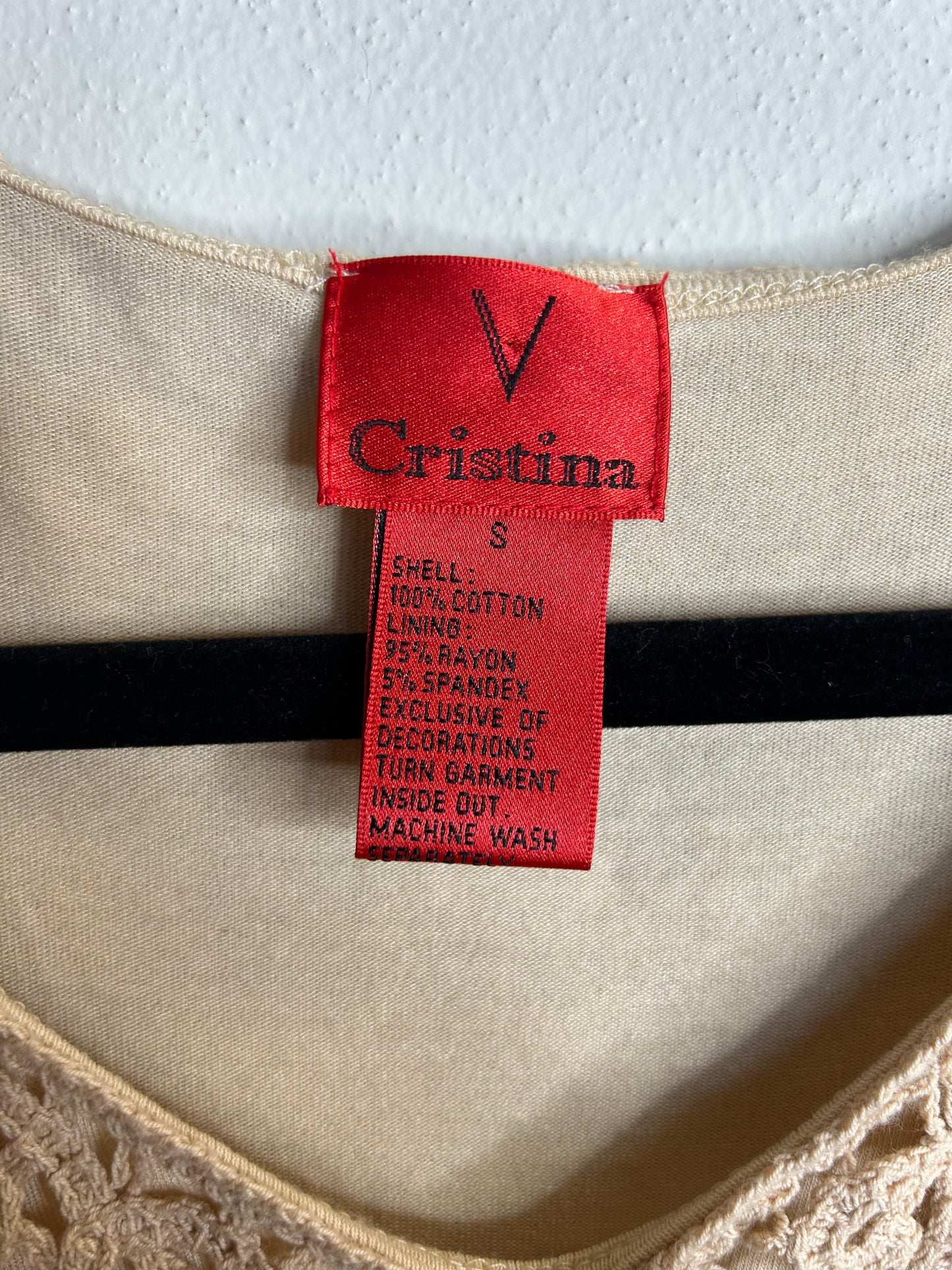 The Vera Cristina Crochet Embroidered Long Sleeve Boho Floral Blouse in size S