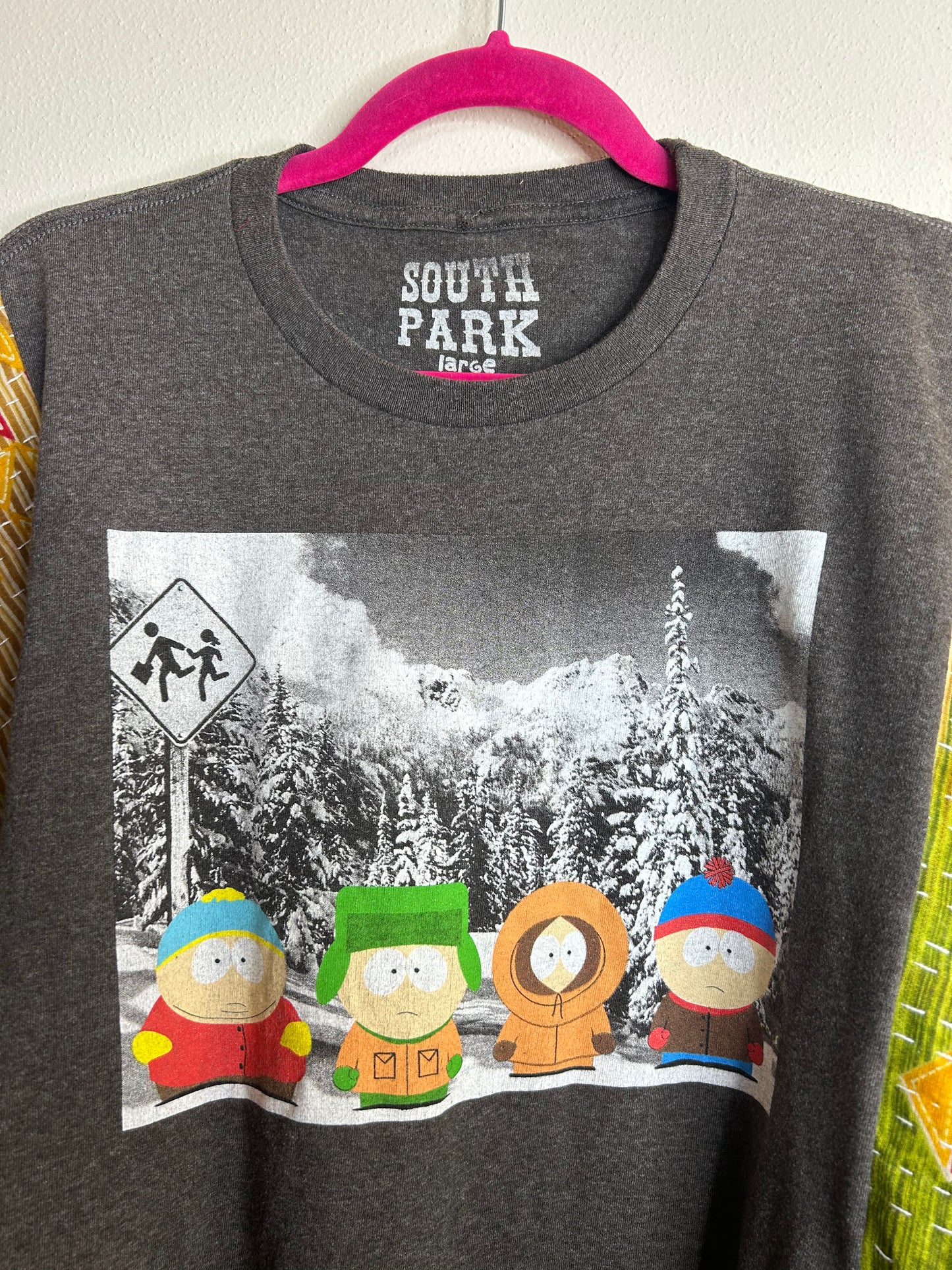 South Park upcycled kantha poncho