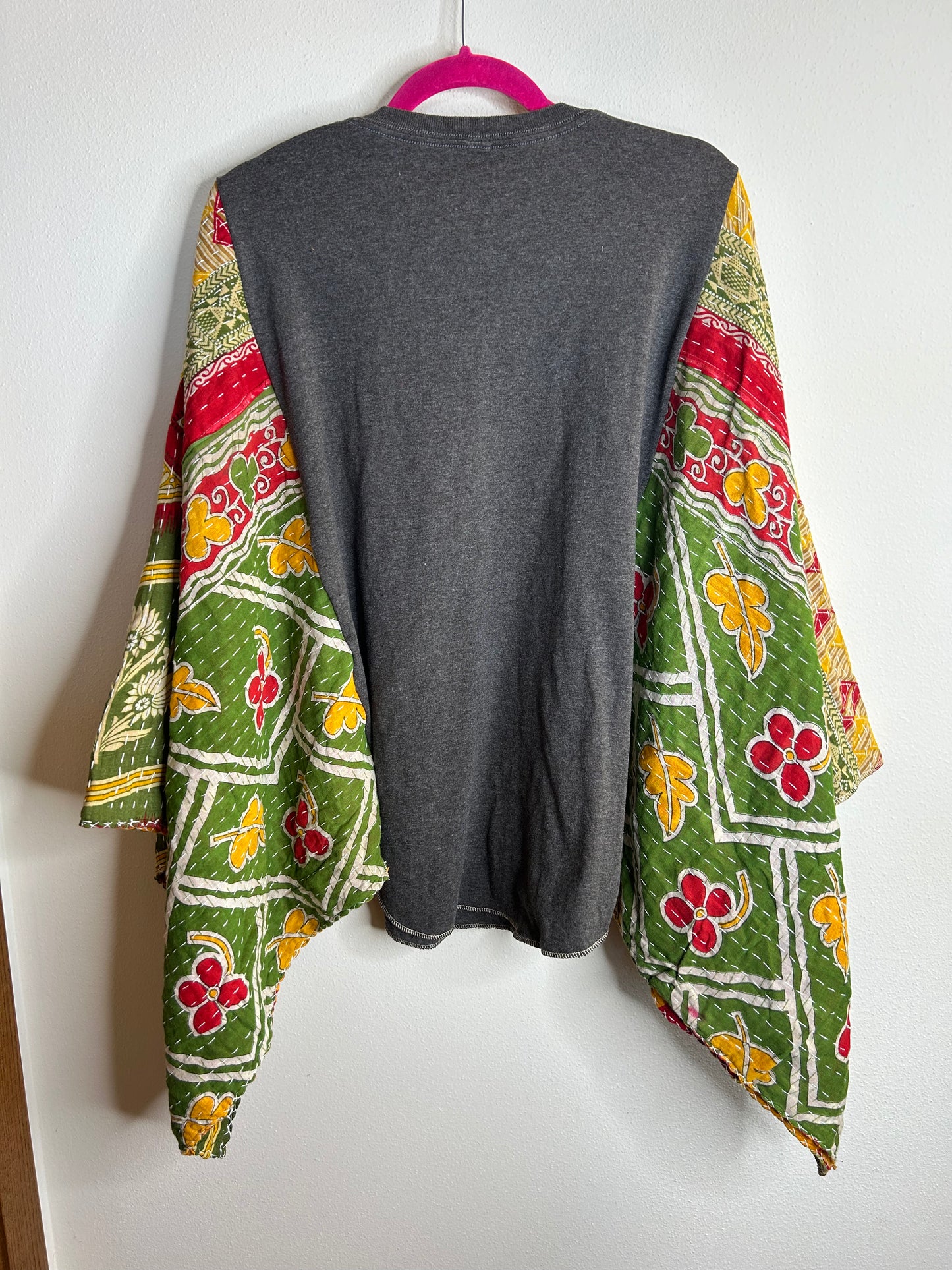 South Park upcycled kantha poncho