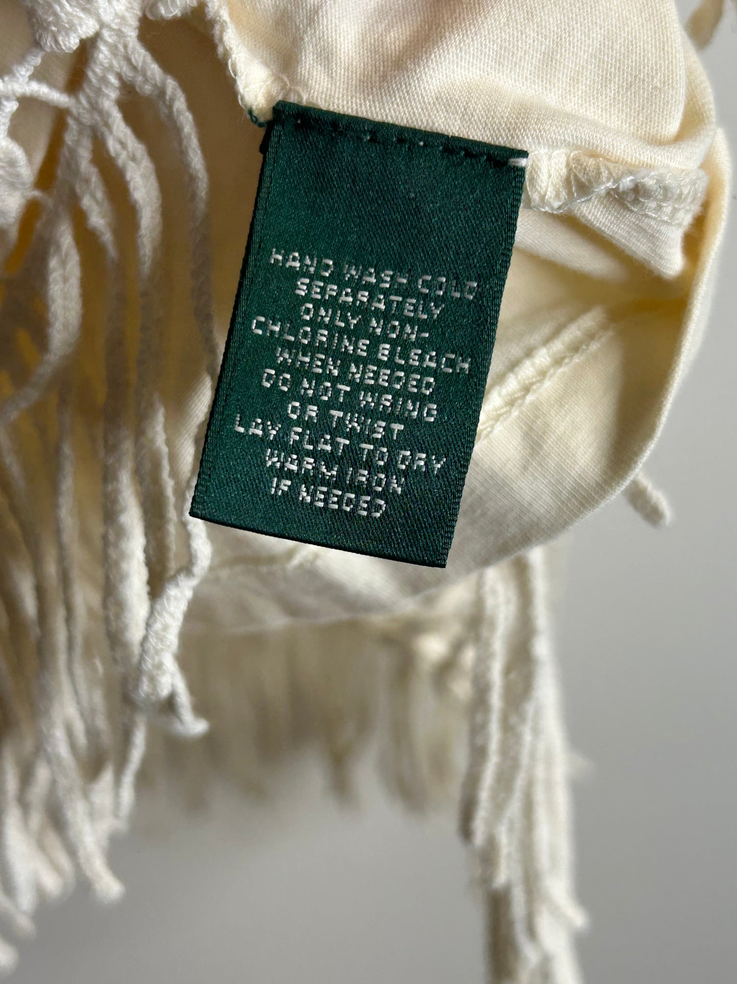 The Lauren Ralph Lauren Women's Sleeveless Ivory Crotchet Tank Top in size XL