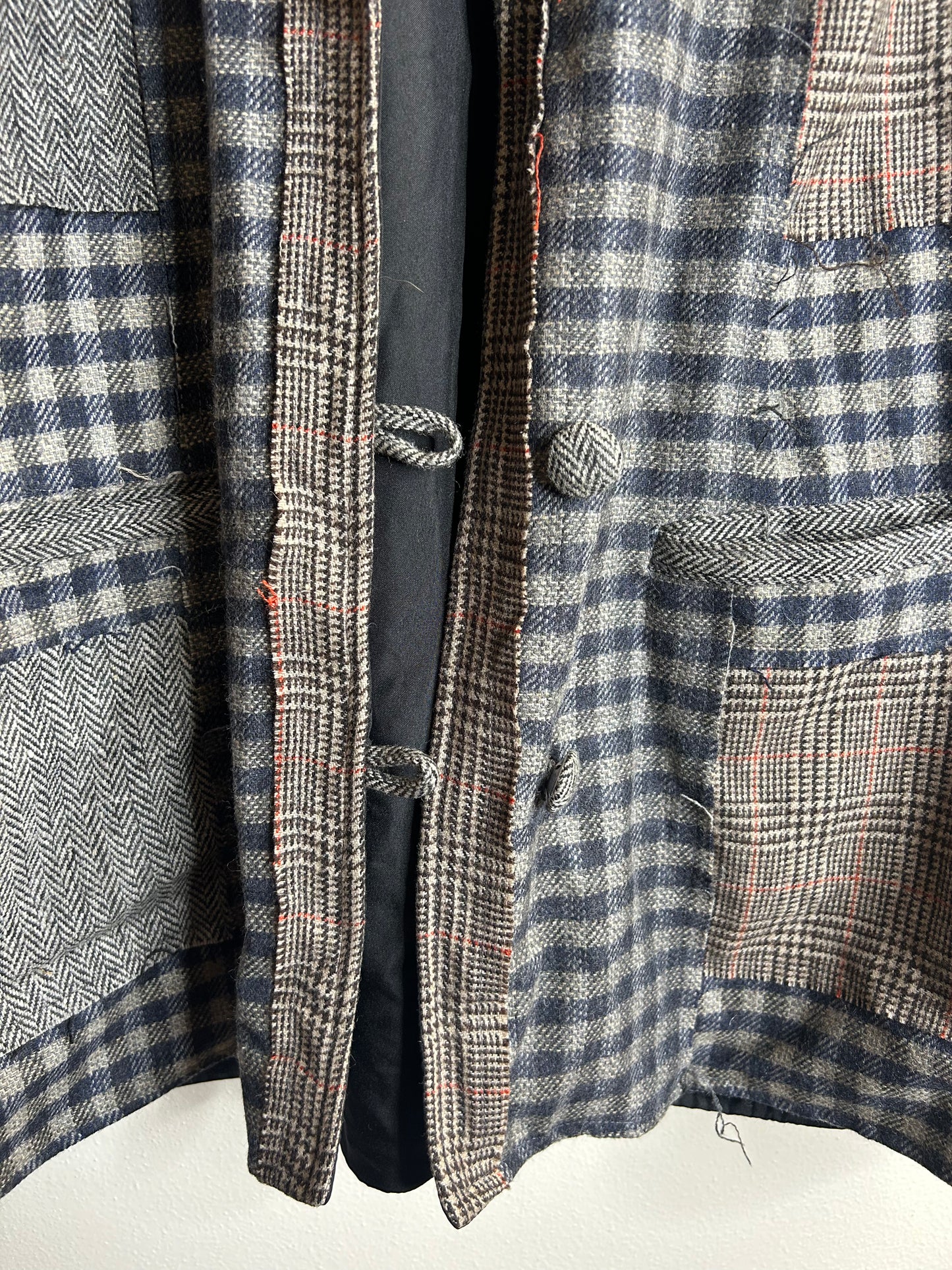 Paper Lace brand button up patchwork jacket womens XL. 2 pockets. Wool blend