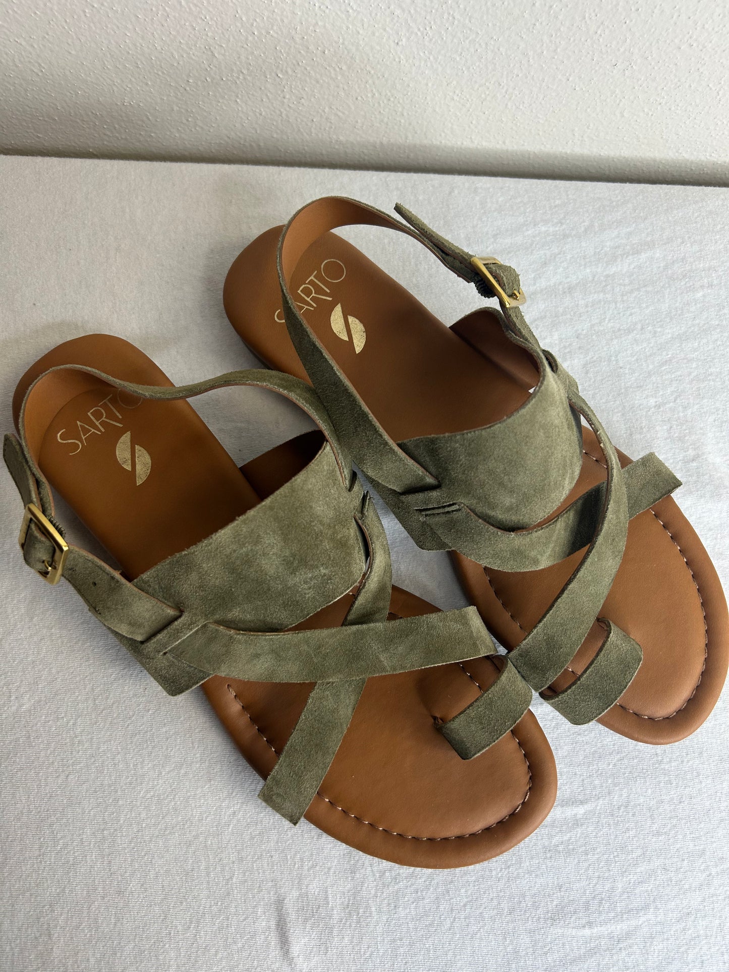 Sarto by Franco Sarto Women's size 8 Gia strappy sandals in olive green suede