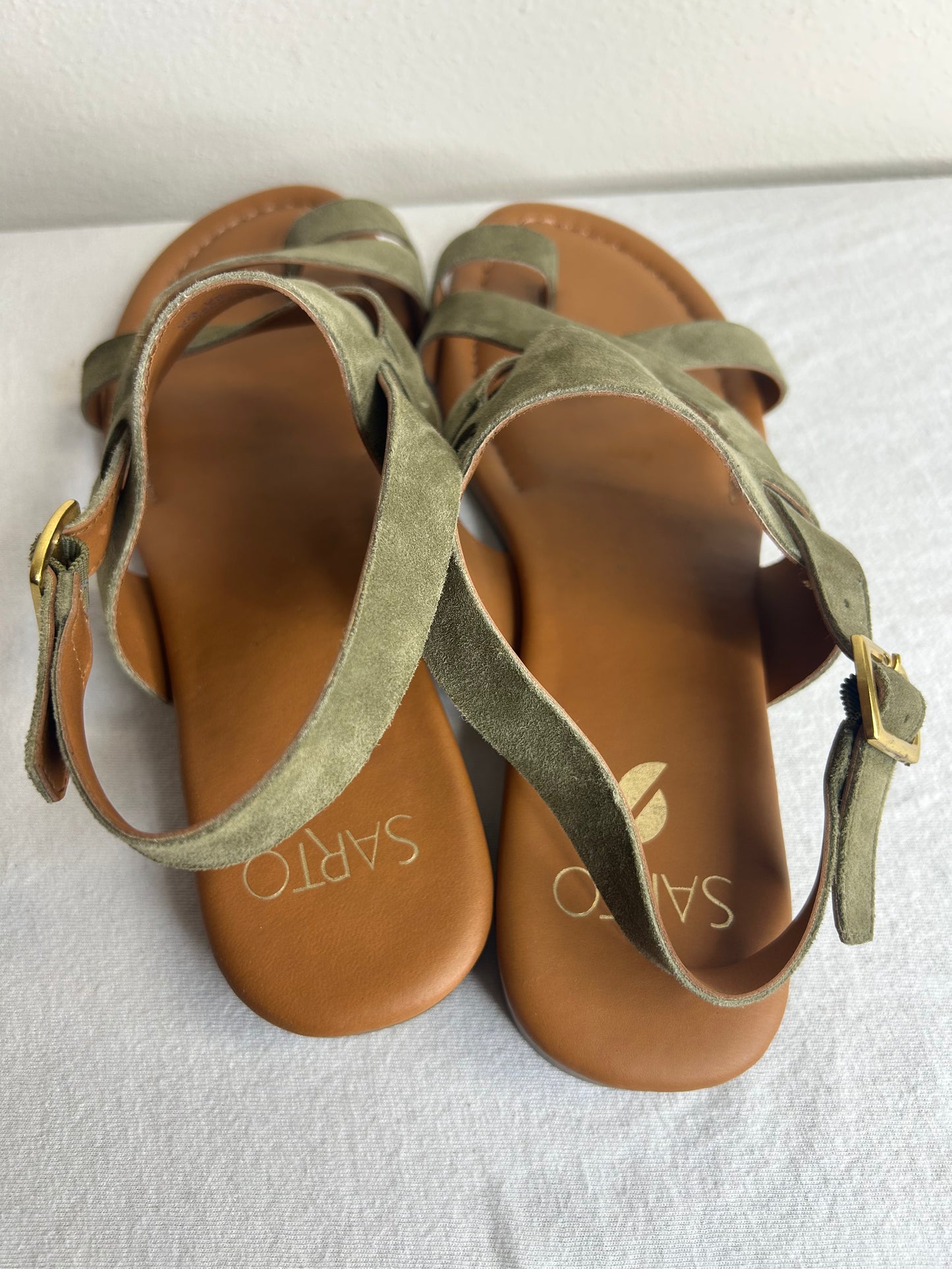 Sarto by Franco Sarto Women's size 8 Gia strappy sandals in olive green suede