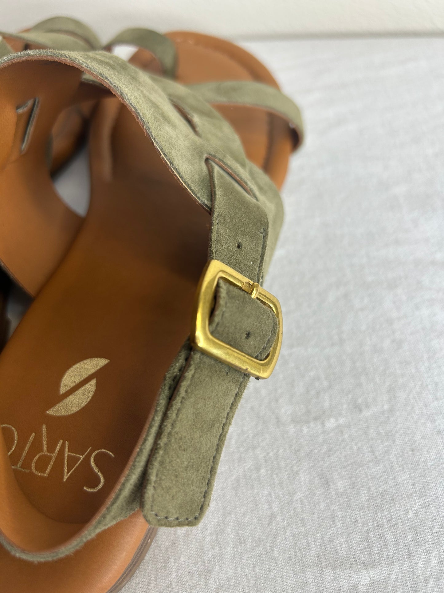 Sarto by Franco Sarto Women's size 8 Gia strappy sandals in olive green suede