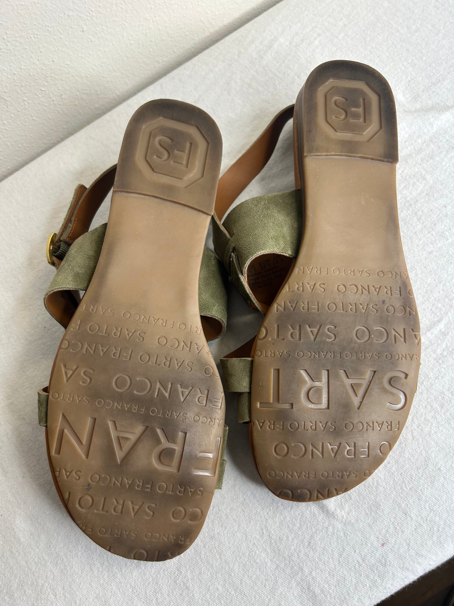 Sarto by Franco Sarto Women's size 8 Gia strappy sandals in olive green suede