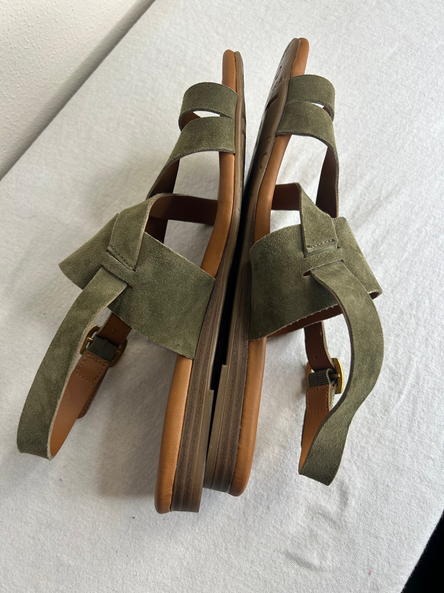 Sarto by Franco Sarto Women's size 8 Gia strappy sandals in olive green suede