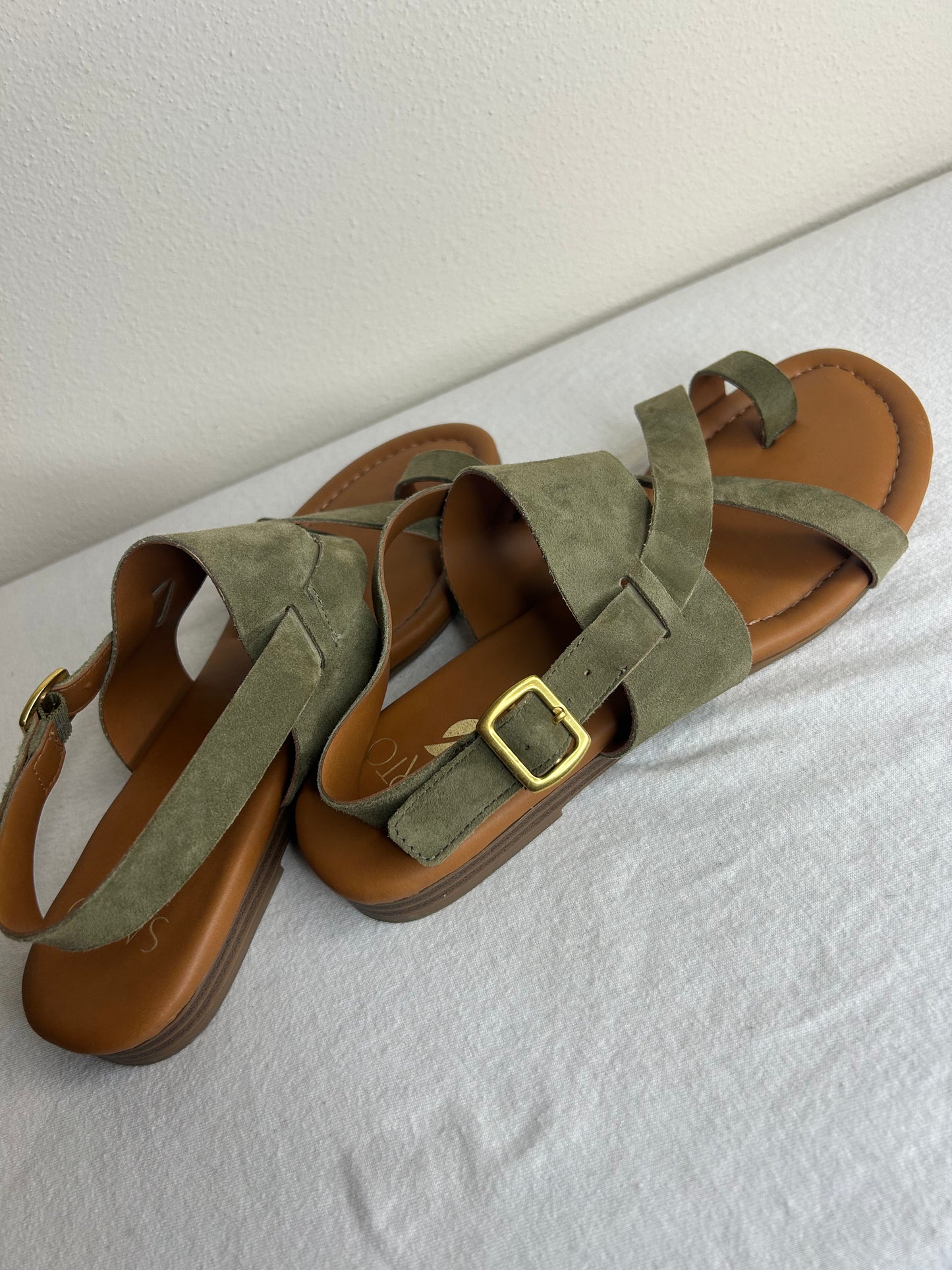 Sarto by Franco Sarto Women's size 8 Gia strappy sandals in olive green suede