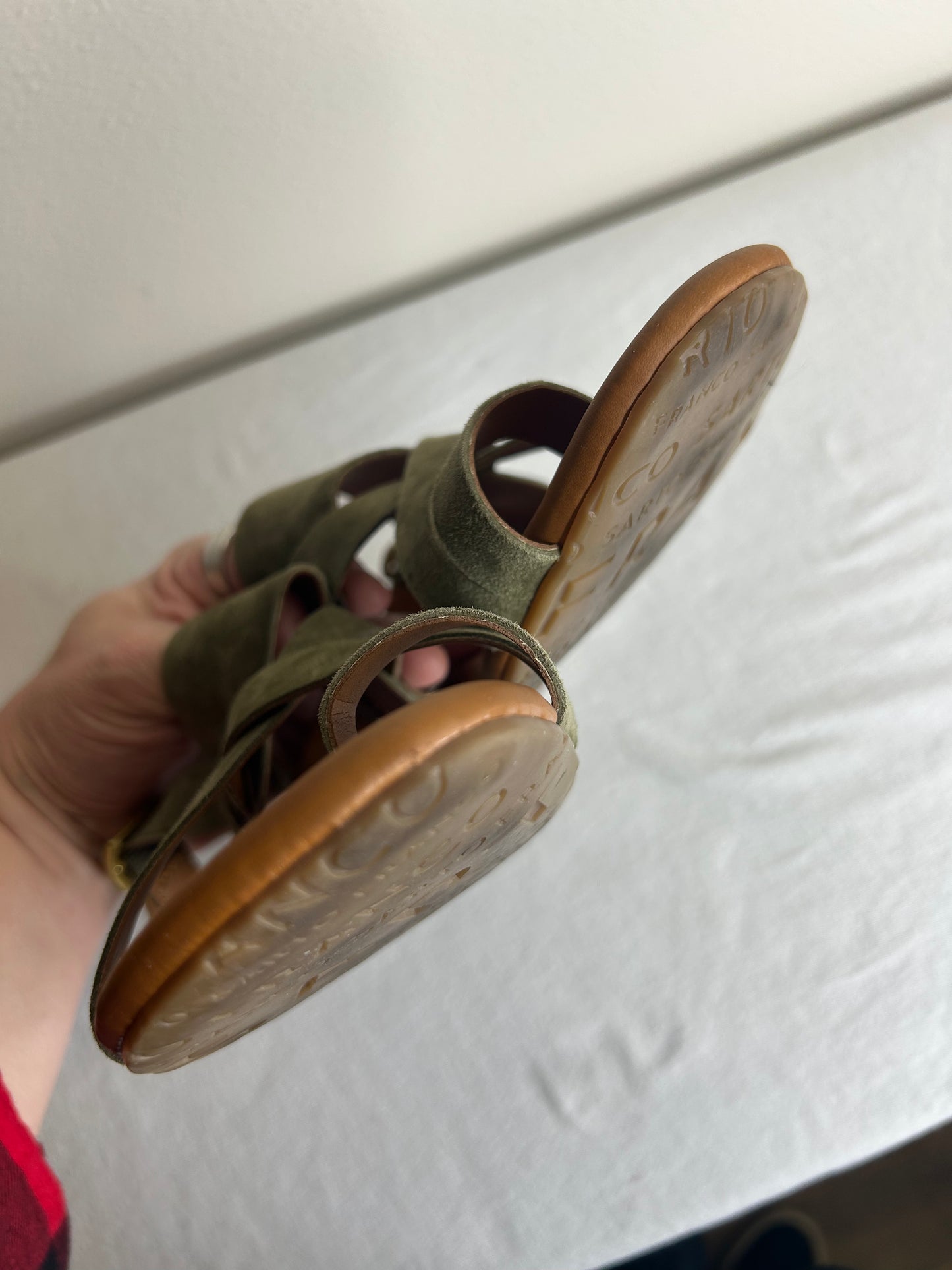 Sarto by Franco Sarto Women's size 8 Gia strappy sandals in olive green suede