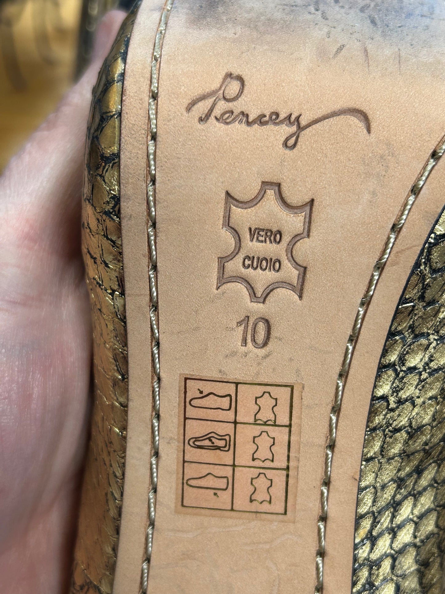 Pencey stiletto heels with a bow accent. Womens size 10