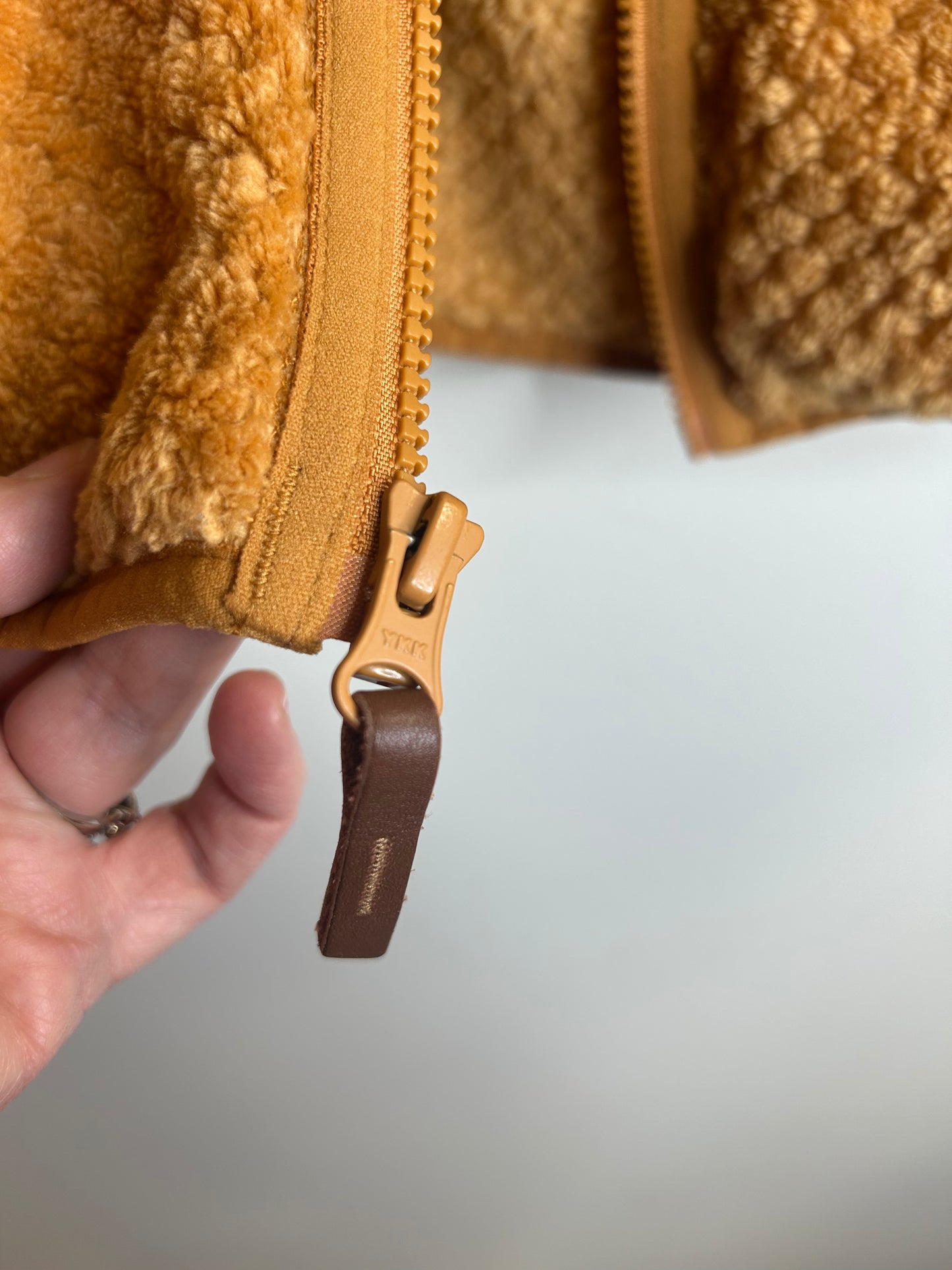 Columbia Women's Full Zip Fleece jacket in a brown/gold color Womens L