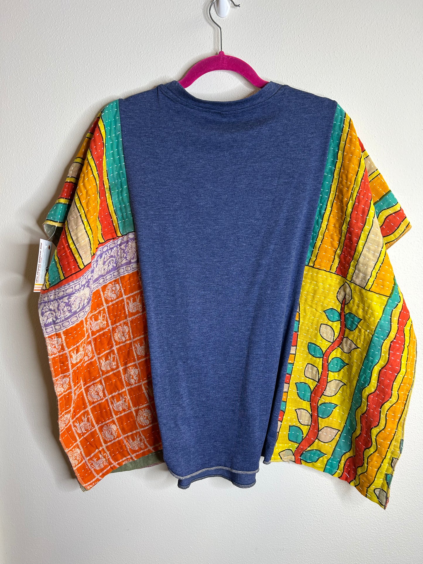 Happy Camper upcycled kantha shirt