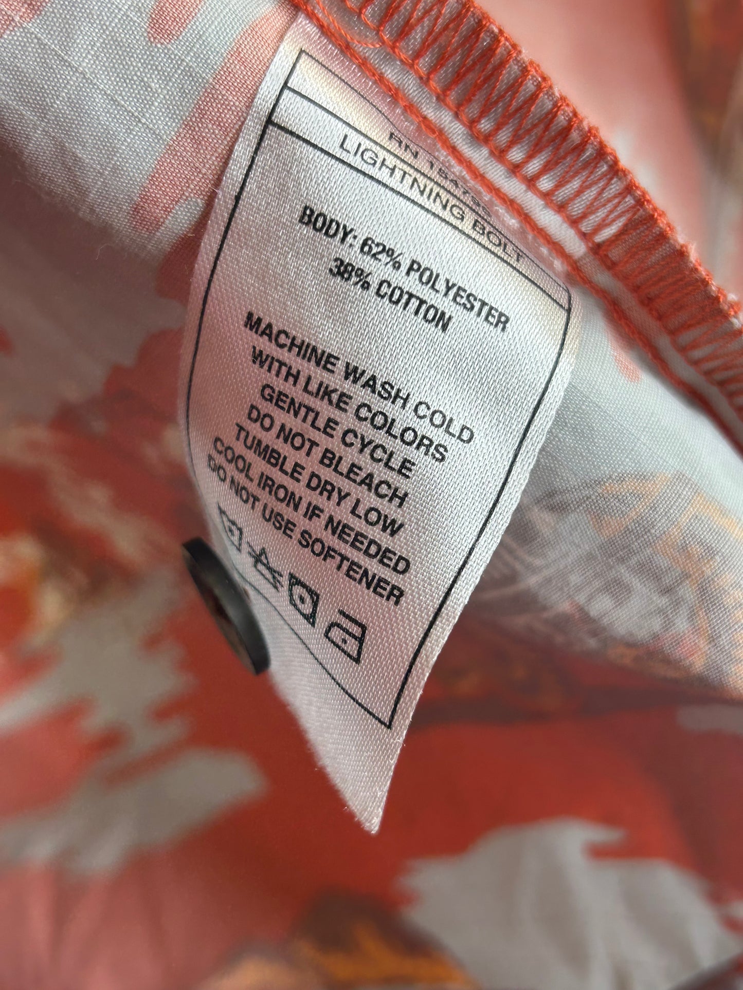 Off The Grid mens XL Hawaiian button-up shirt in orange ripstop fabric