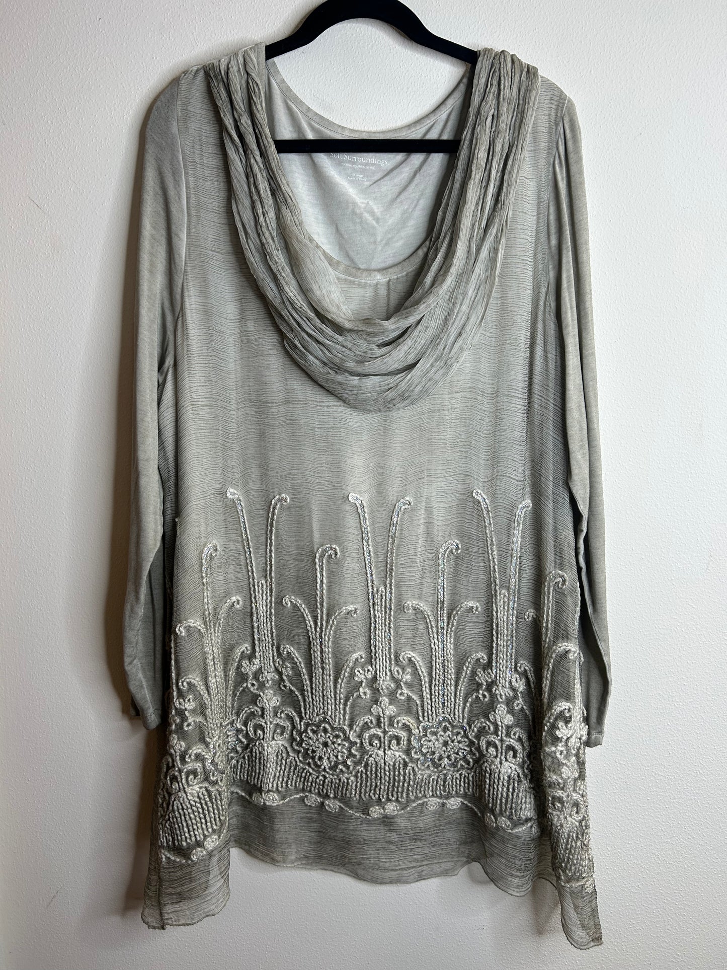 Soft Surroundings Silk tunic womens XL blouse elegant