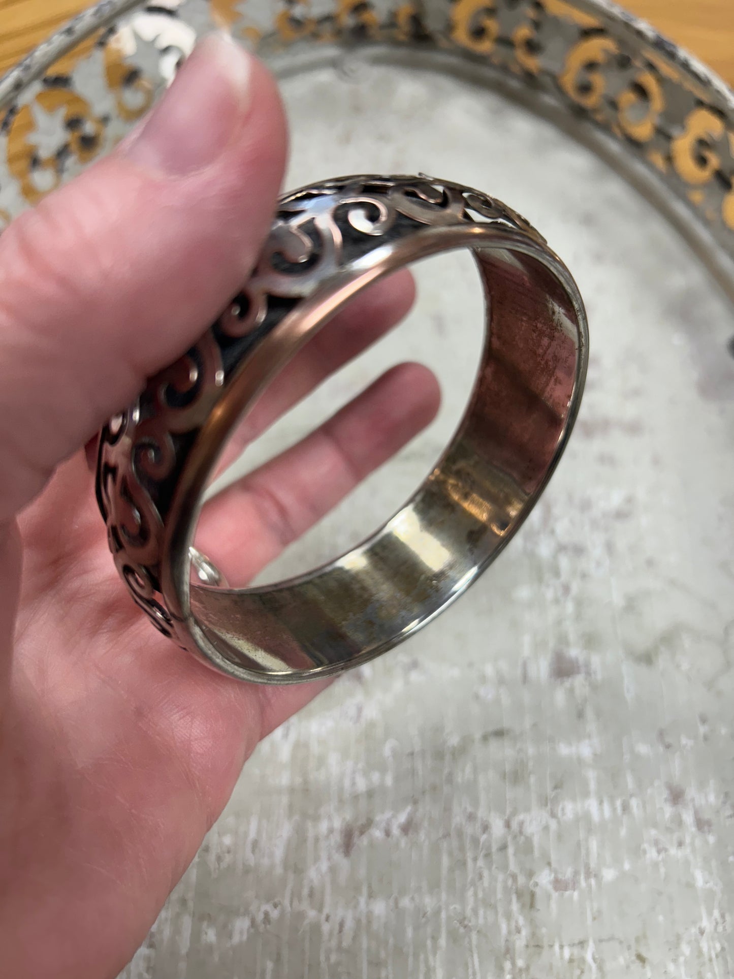 Silver bangle bracelet
