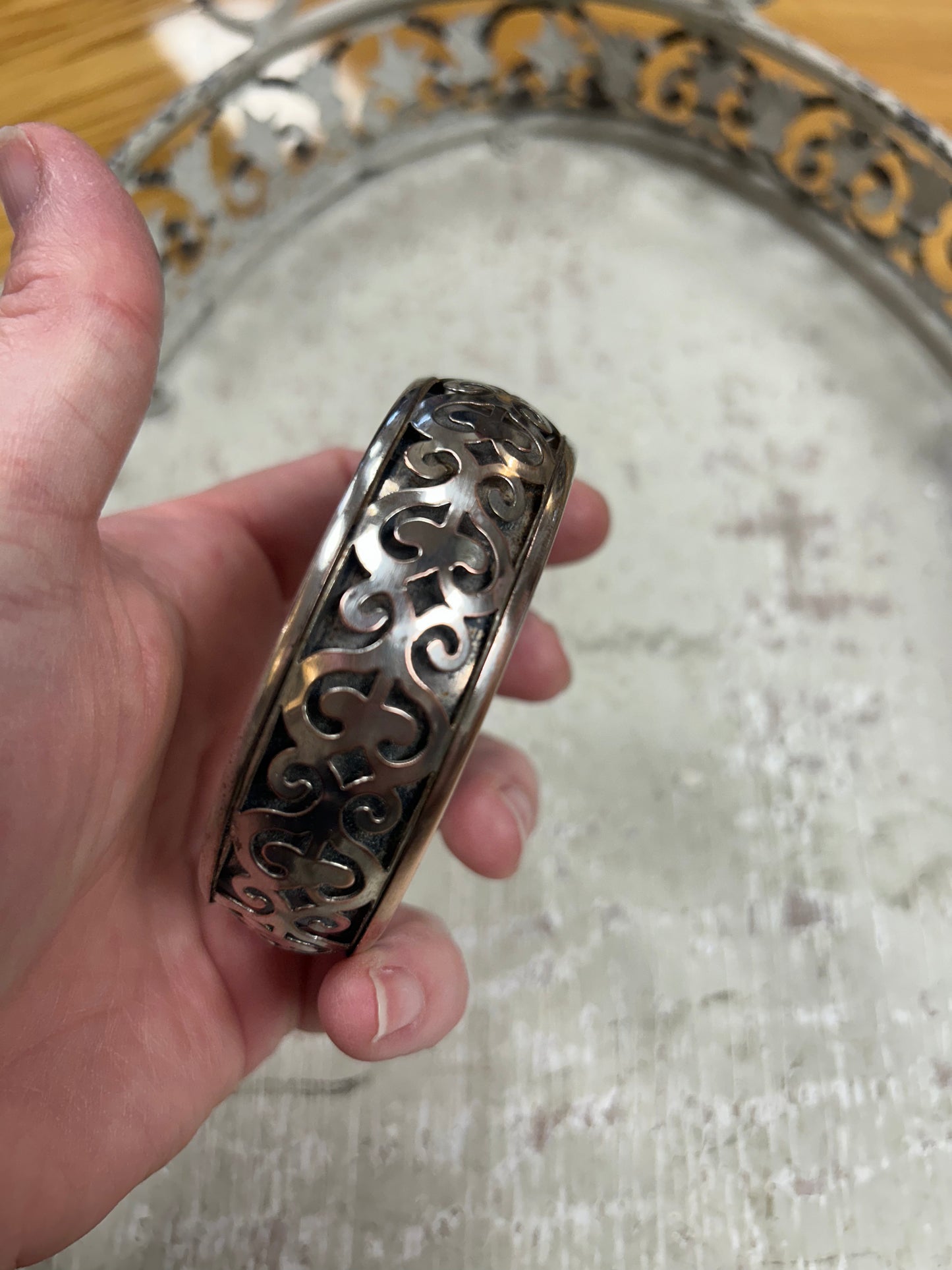 Silver bangle bracelet