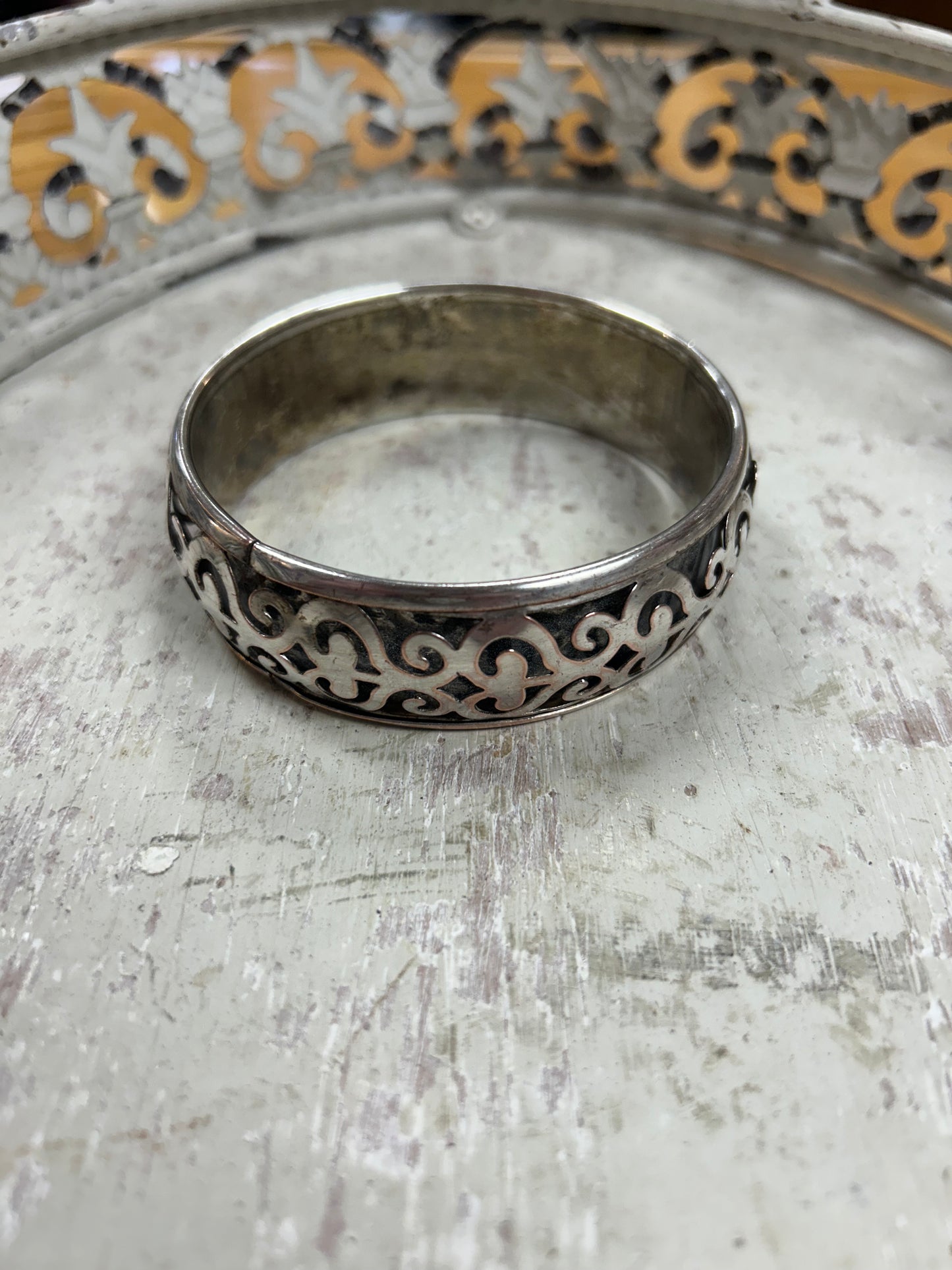 Silver bangle bracelet