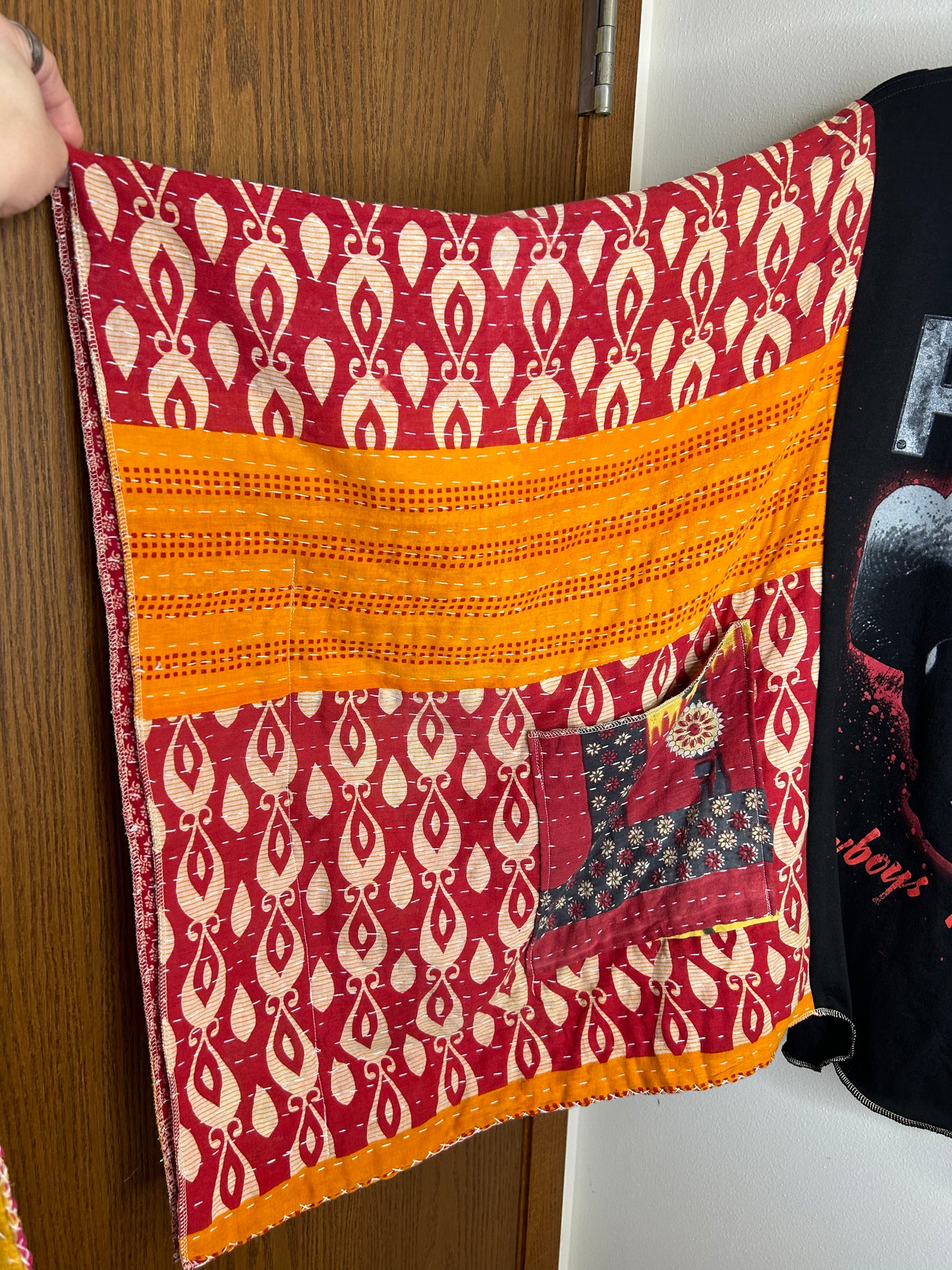 Pantera upcycled kantha poncho