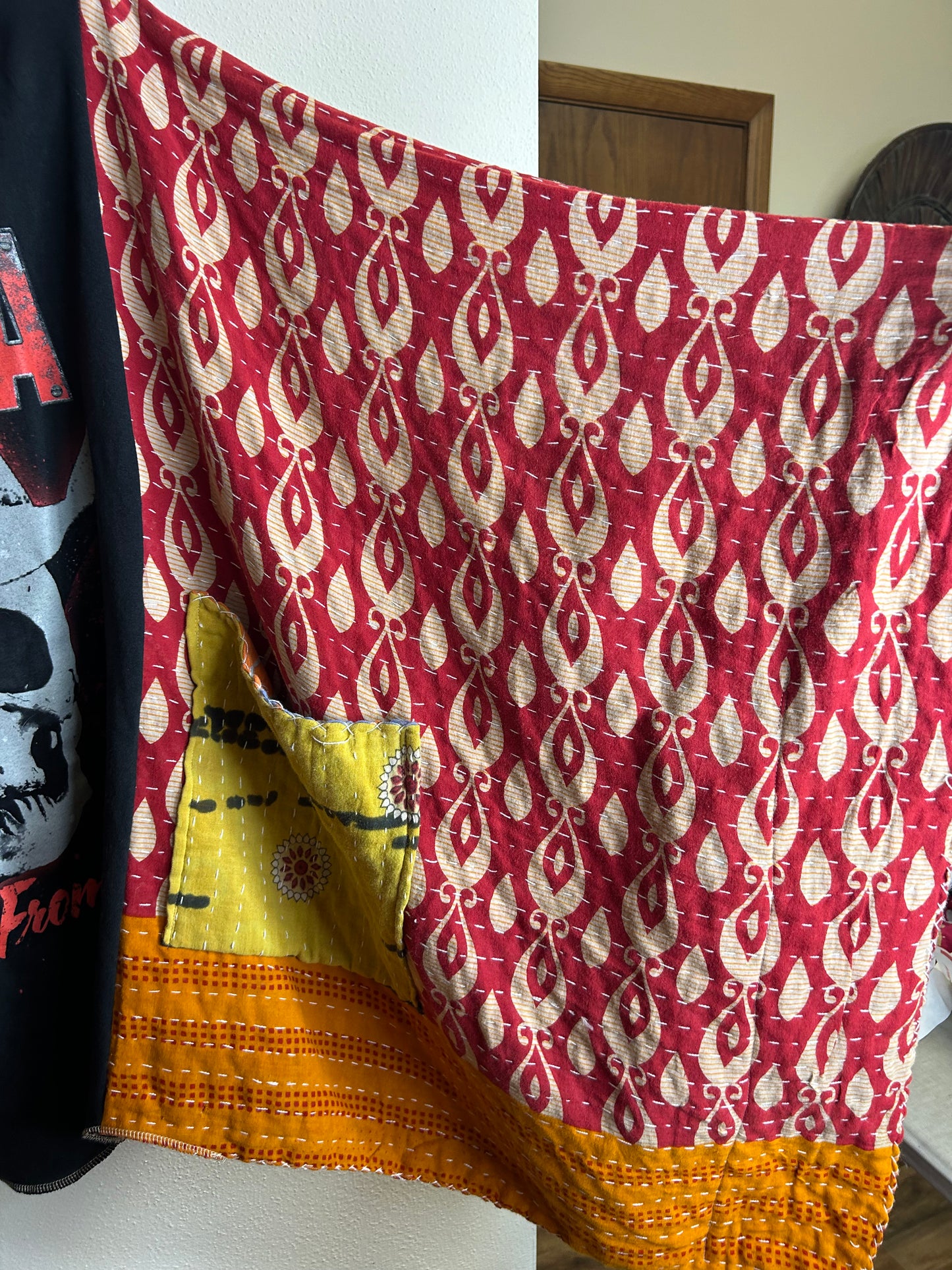 Pantera upcycled kantha poncho