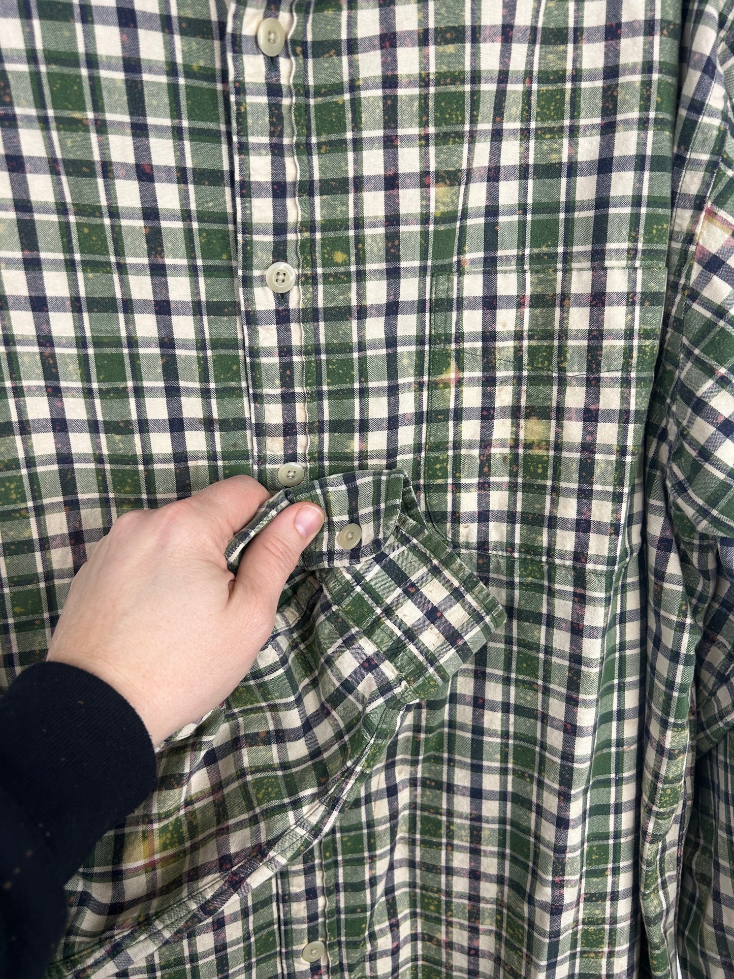 St Patricks Day Drink Wisconsibly upcycled flannel shirt unisex L
