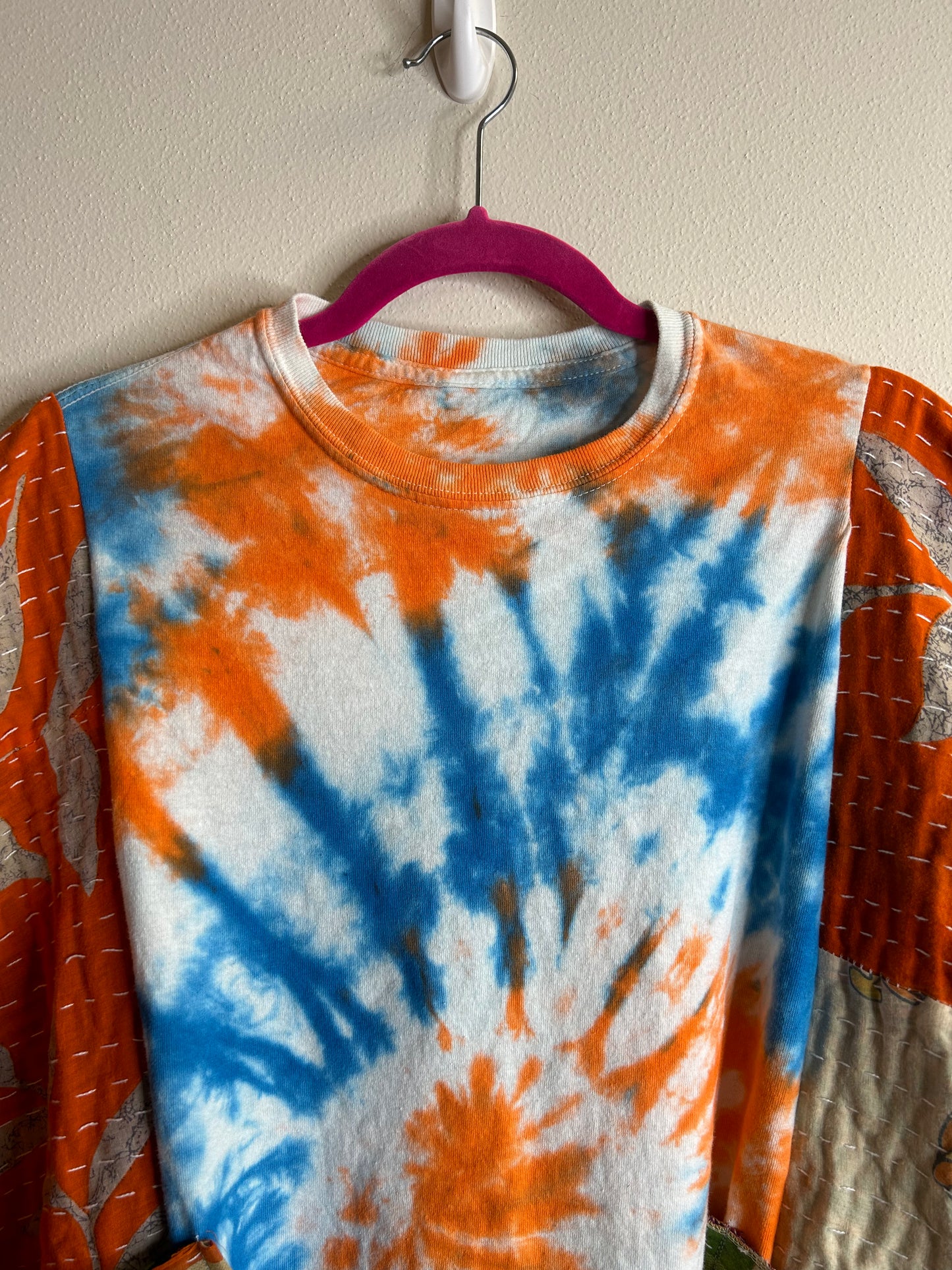 Tie Dye upcycled kantha top