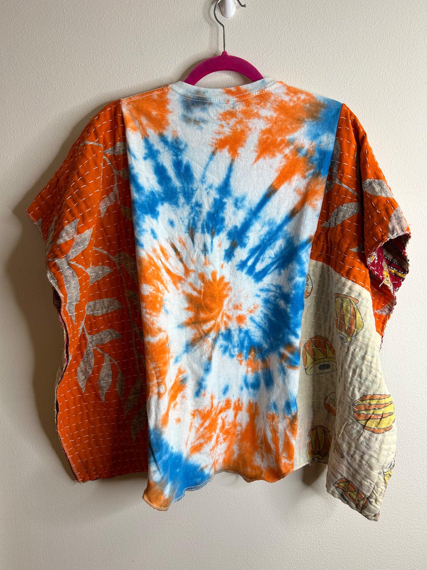 Tie Dye upcycled kantha top