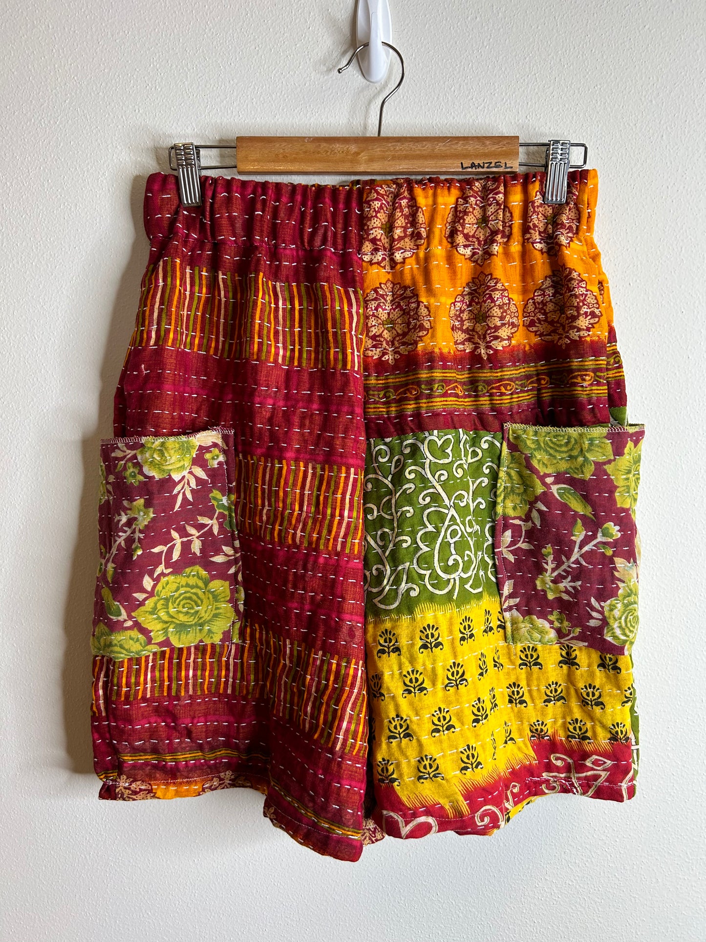 Handmade kantha shorts unisex size M/L