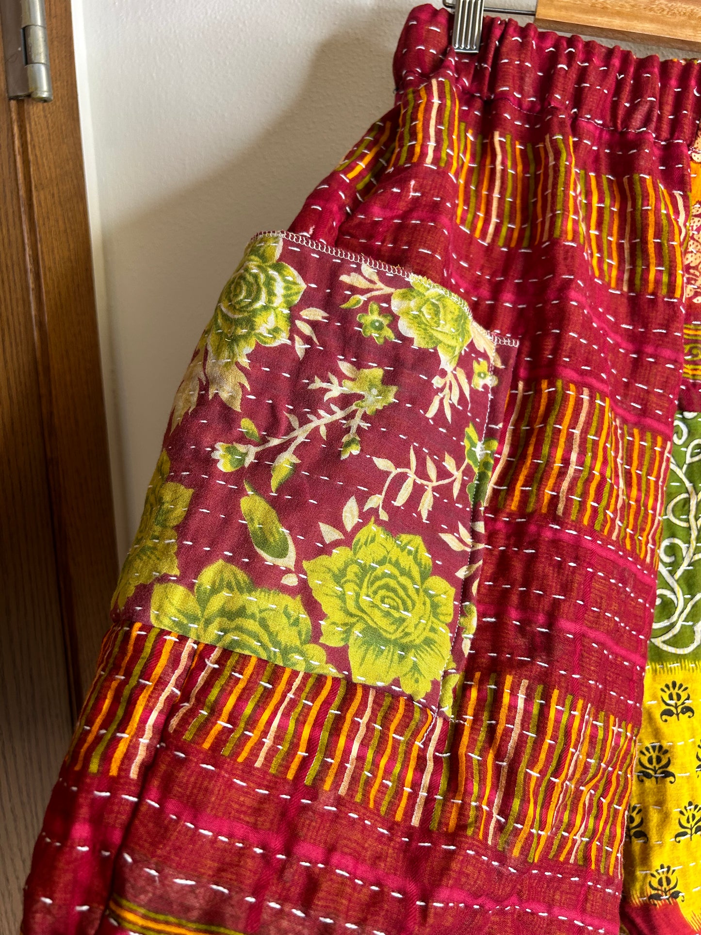 Handmade kantha shorts unisex size M/L