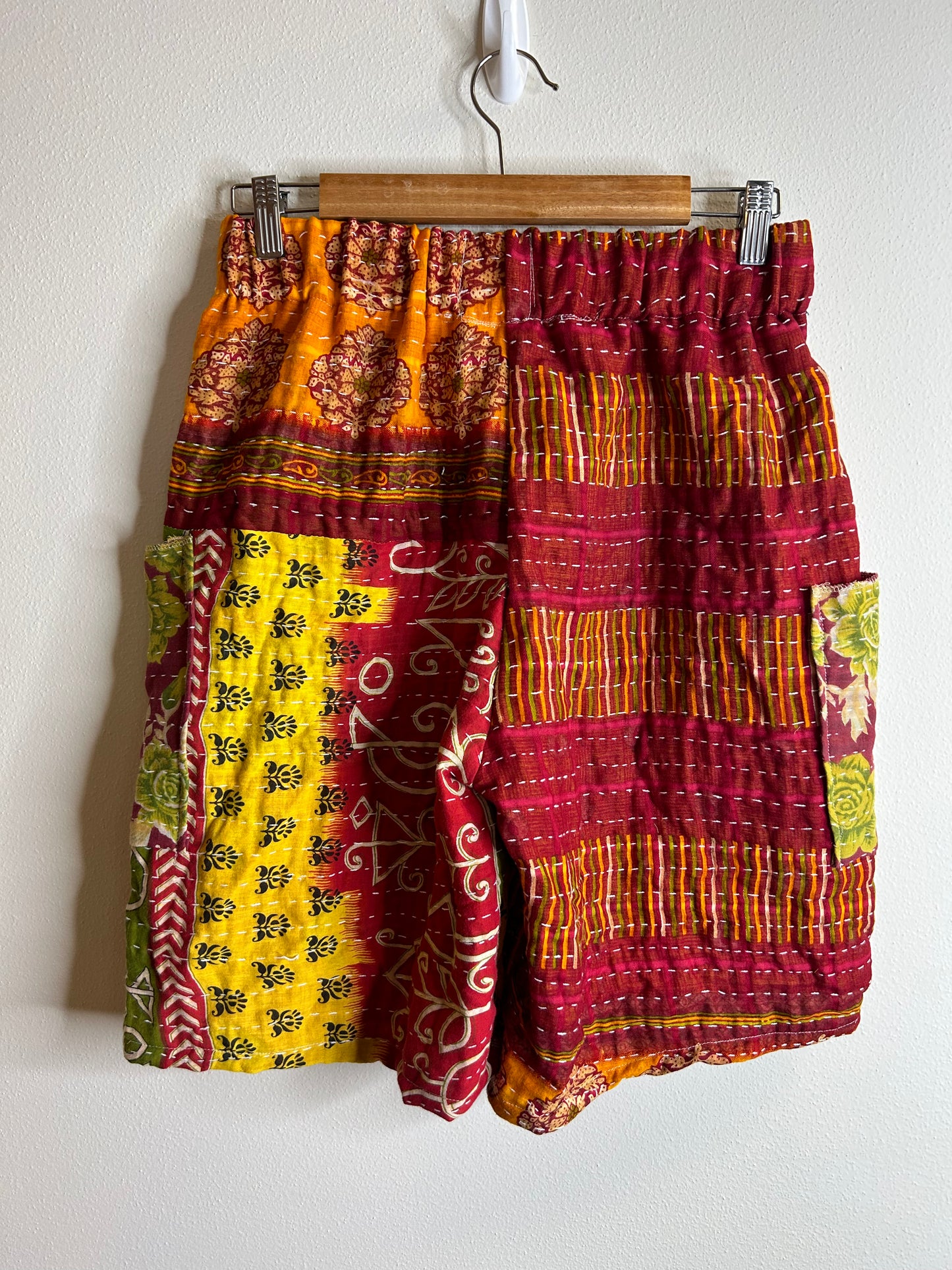 Handmade kantha shorts unisex size M/L