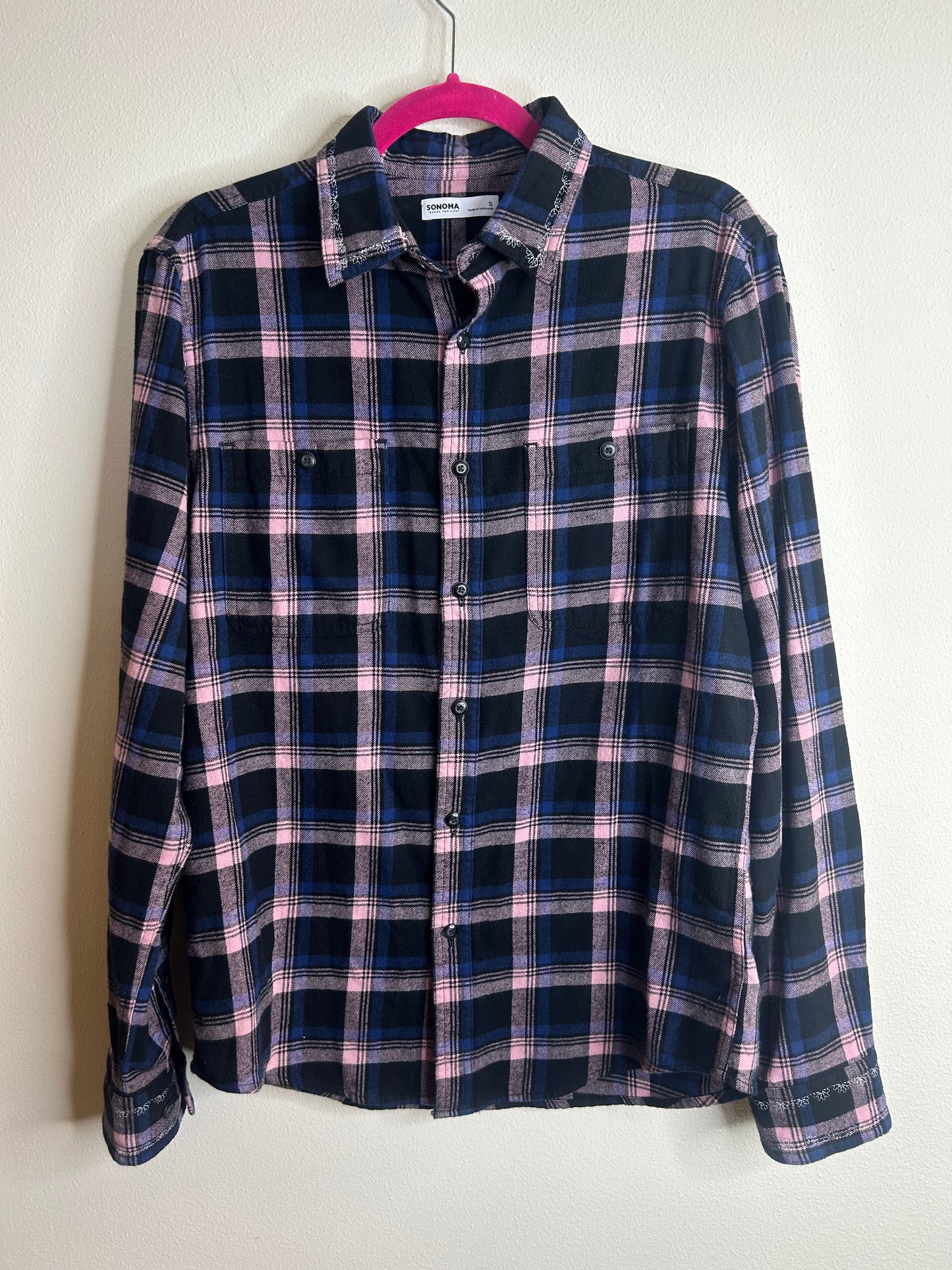 Dolly Parton upcycled flannel shirt unisex size S