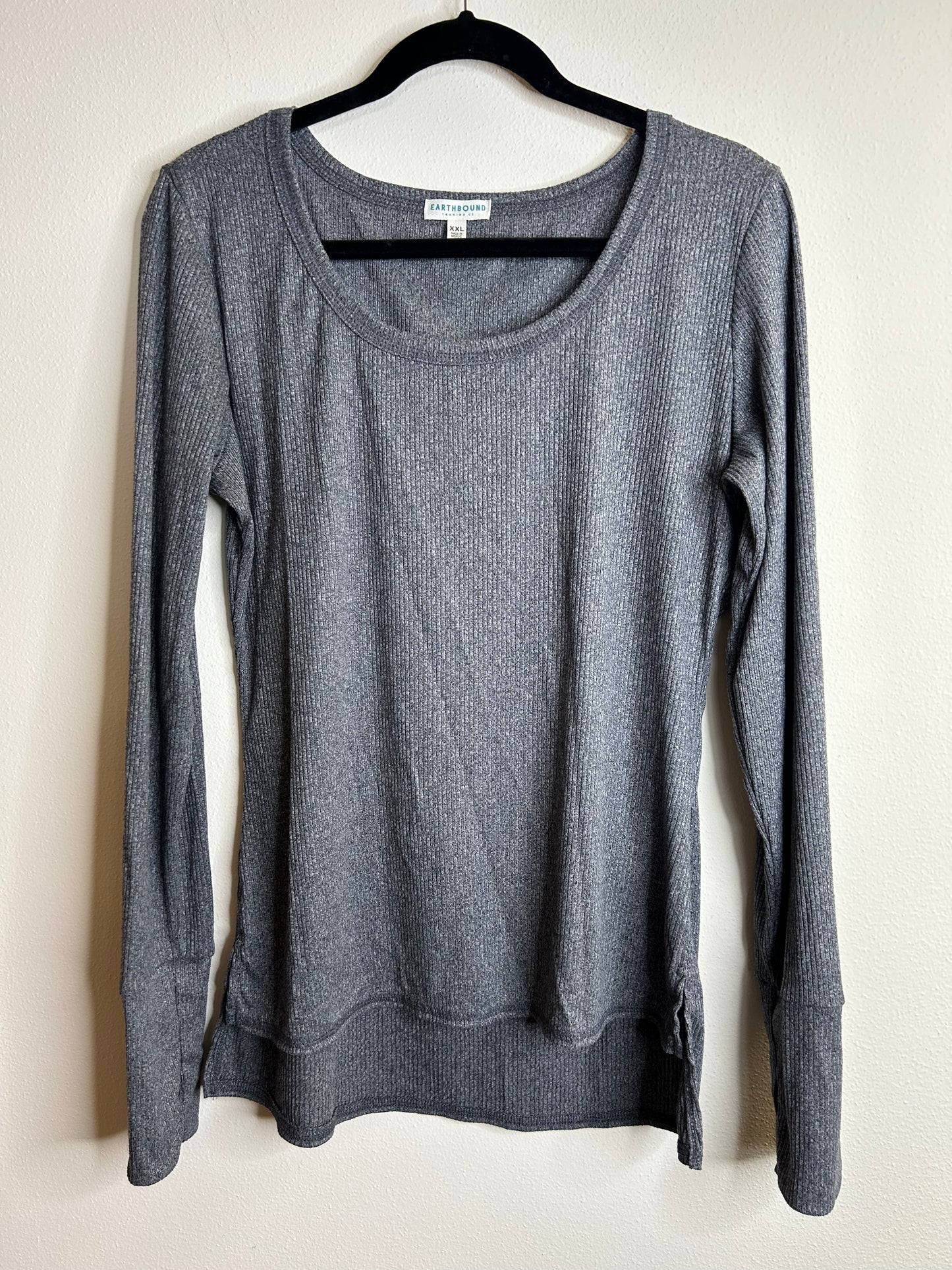 Earthbound gray long sleeve shirt womens size XXL