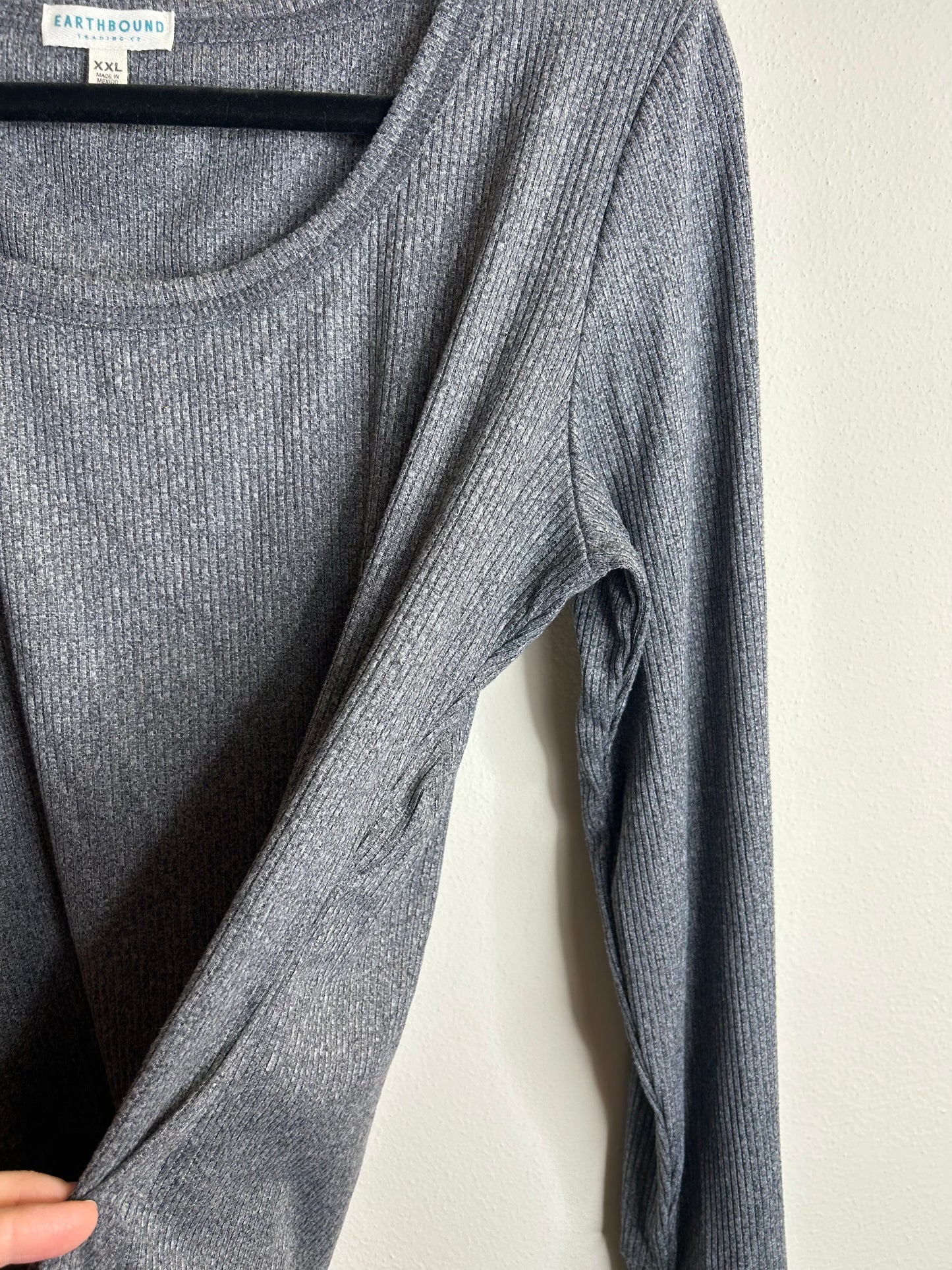 Earthbound gray long sleeve shirt womens size XXL
