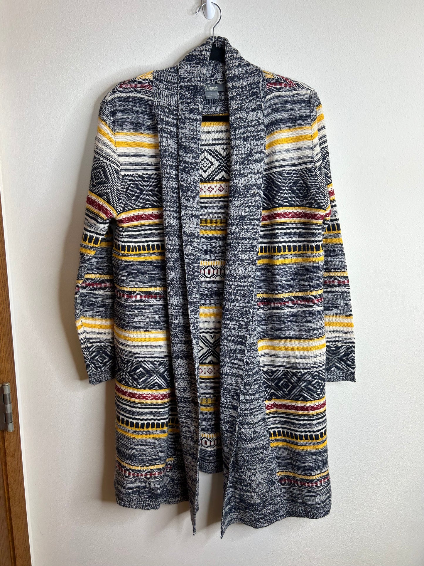 Natural Reflections long cardigan sweater womens M
