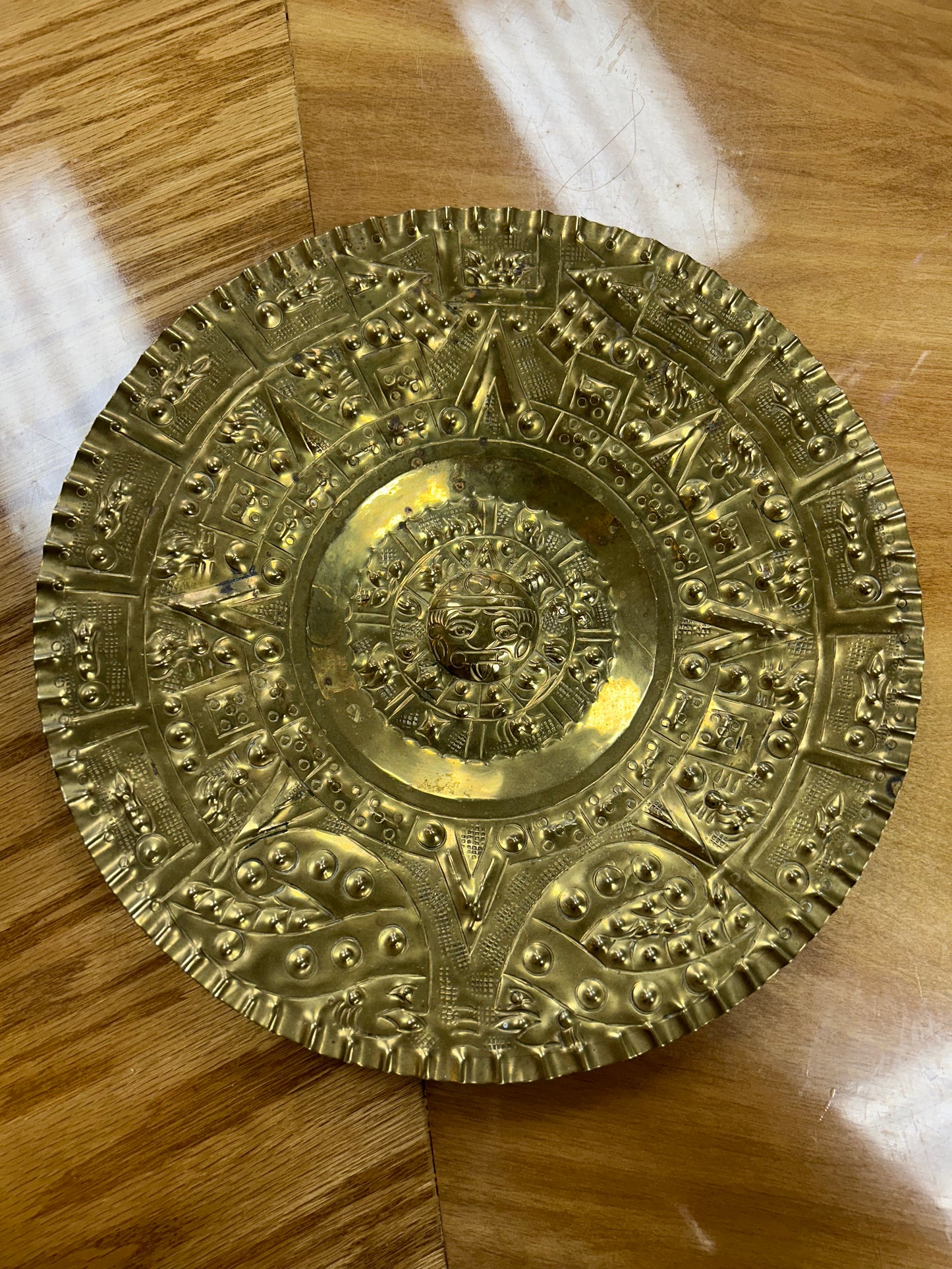 Vintage Aztec bronze wall art