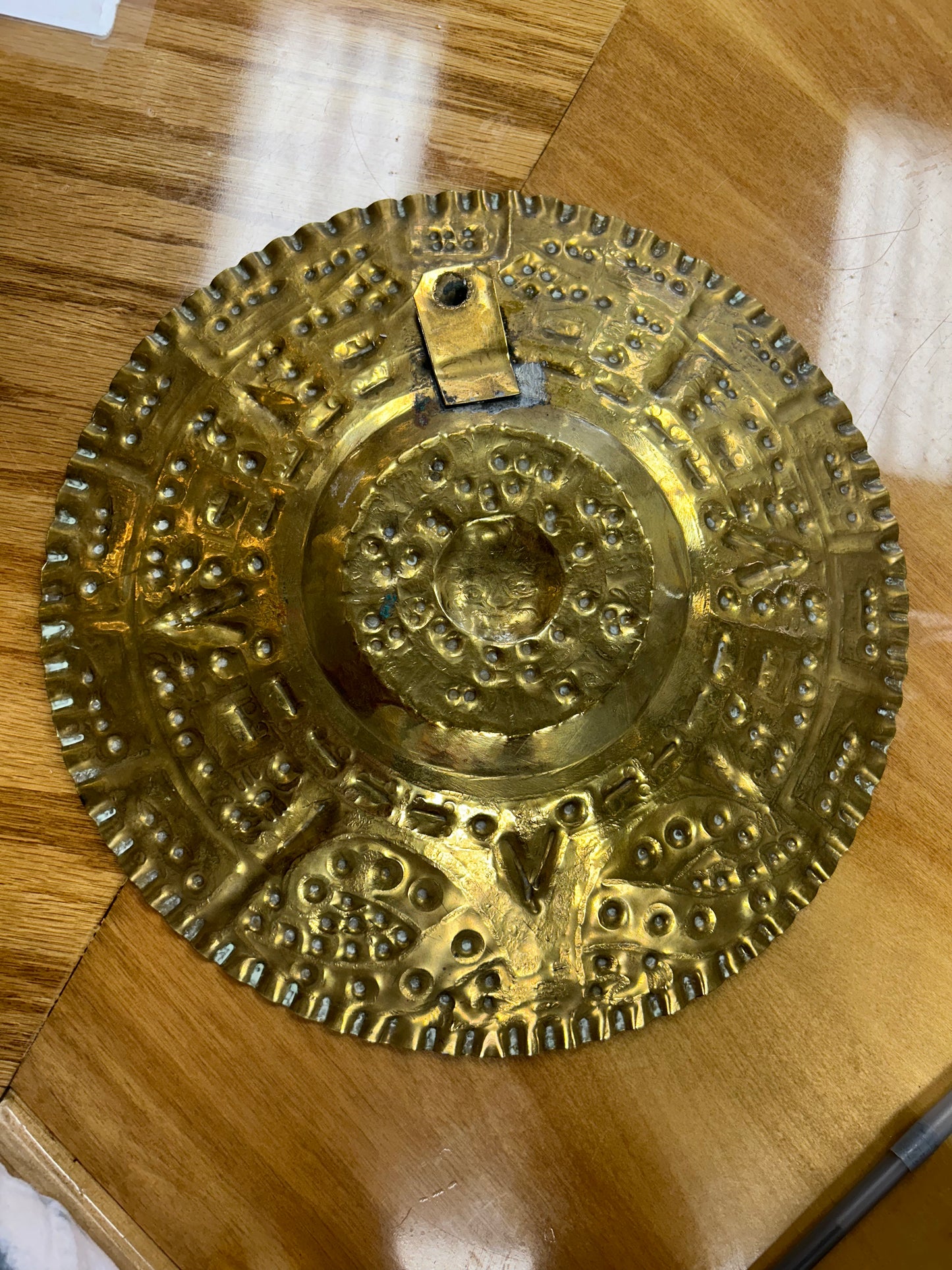 Vintage Aztec bronze wall art